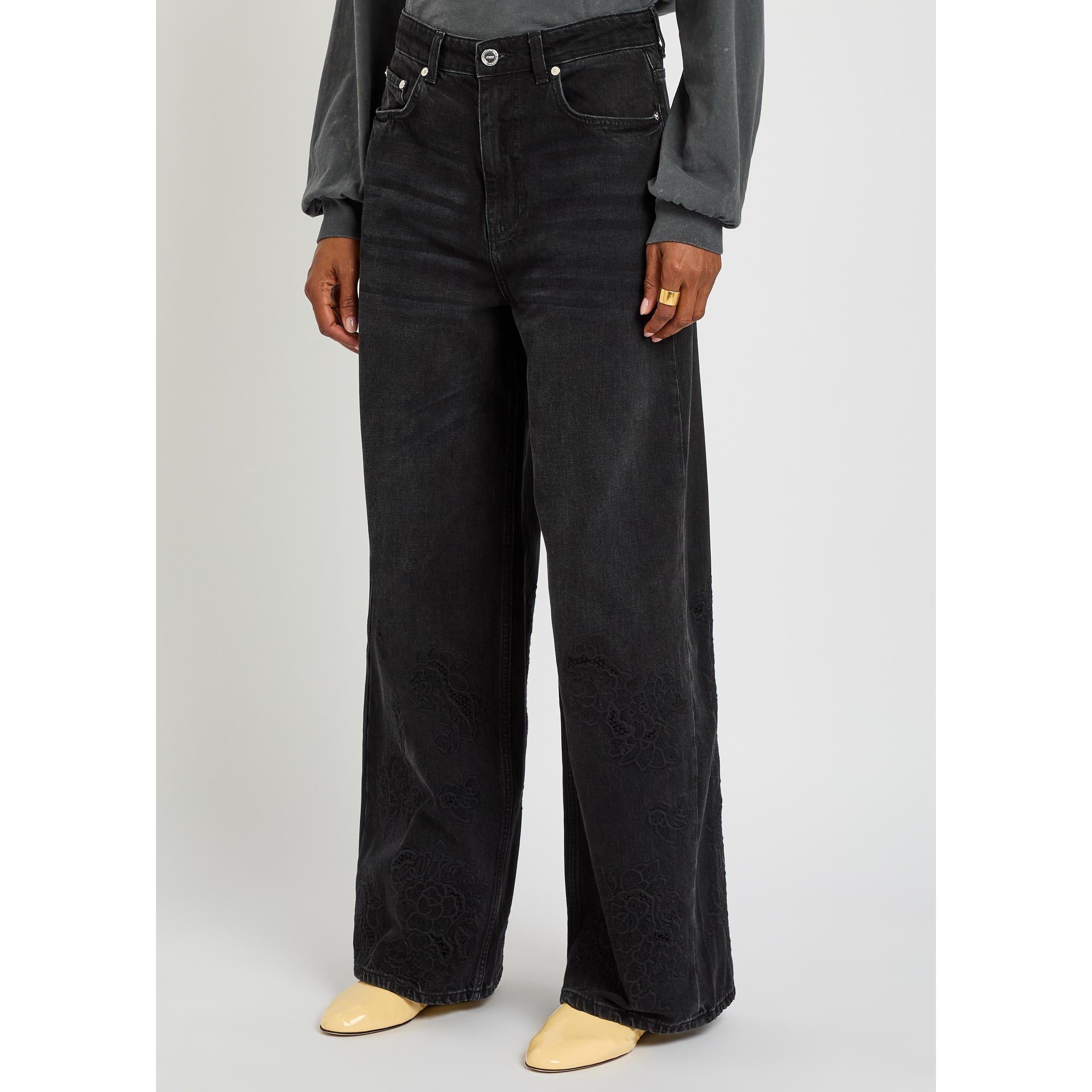 BLACK - Ganni - J Broderie Anglaise Lari Jeans - 2