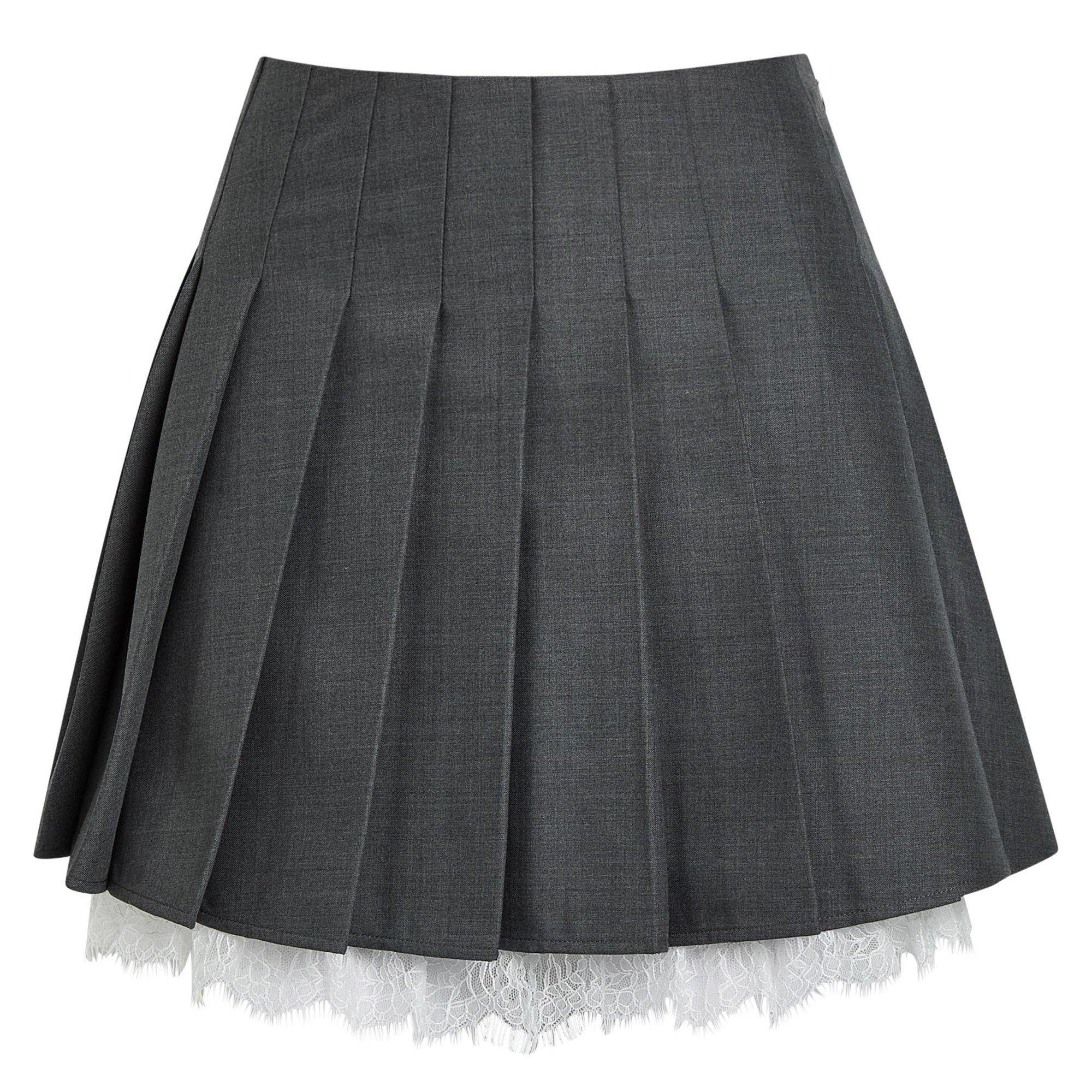 GREY - Self Portrait - SS PLEATED MINI SKIRT - 1