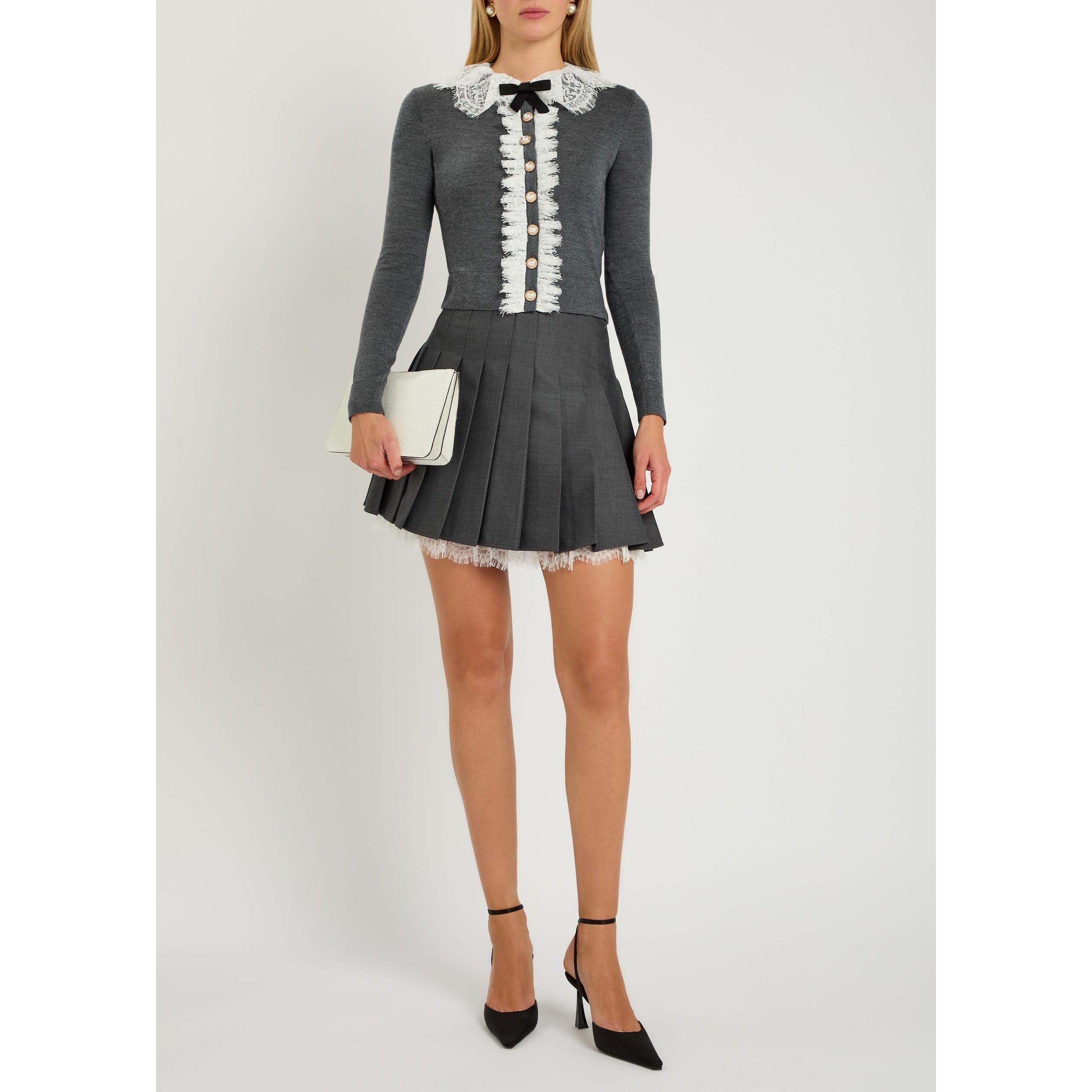 GREY - Self Portrait - SS PLEATED MINI SKIRT - 5
