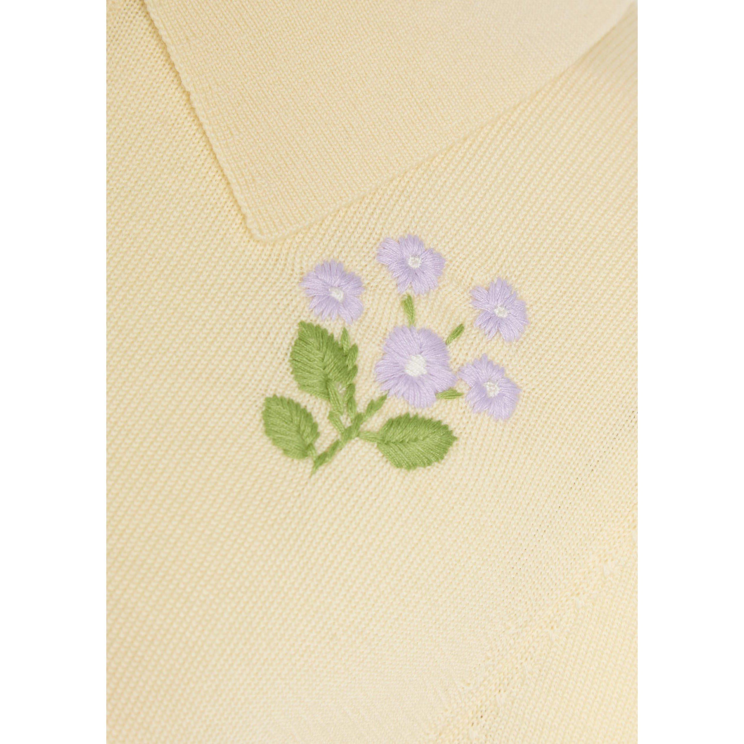 YELLOW - Self Portrait - CD FLOWER EMBROIDERED CARDI - 4