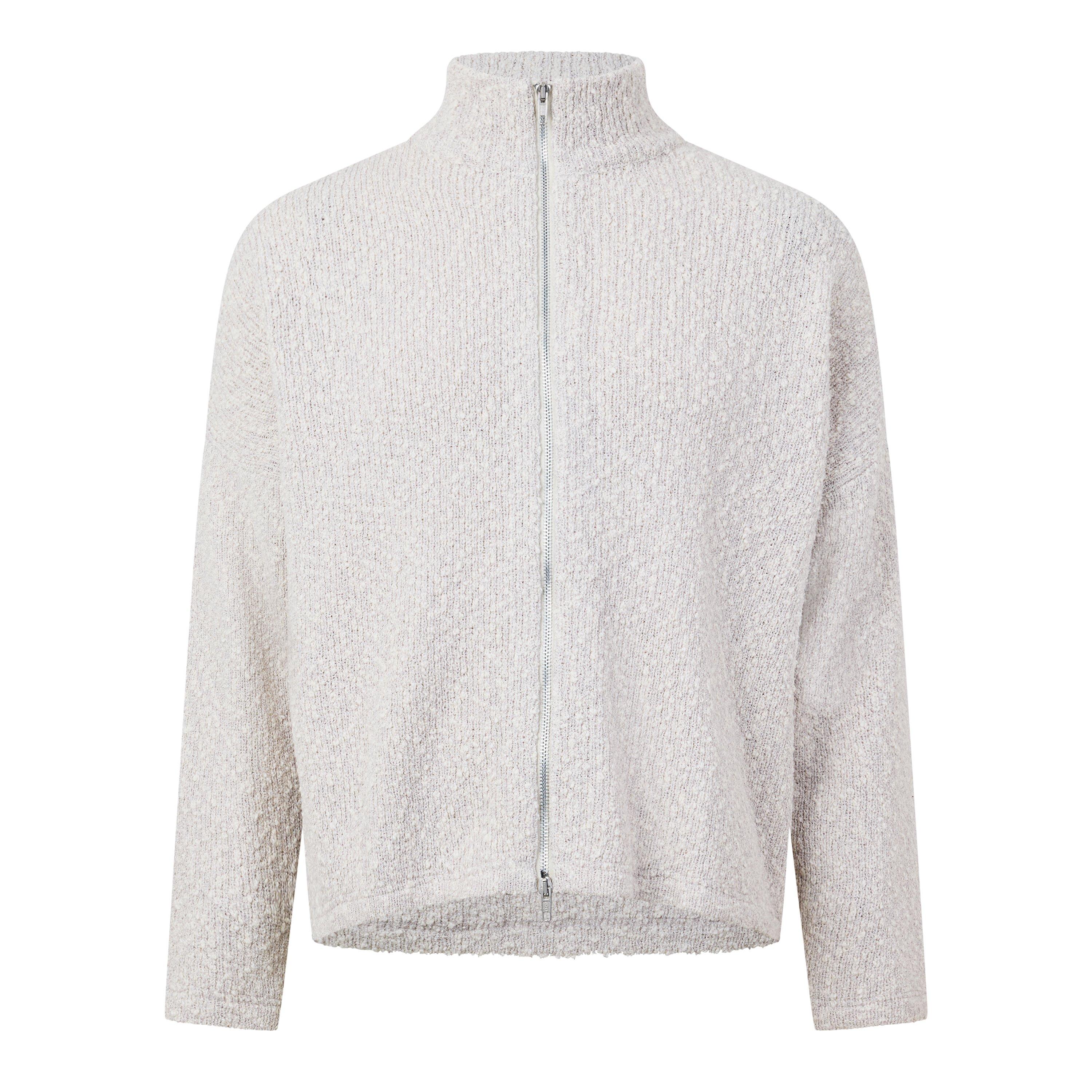 GREY - Picante - ZIP THROUGH KNIT FUNNEL - 1