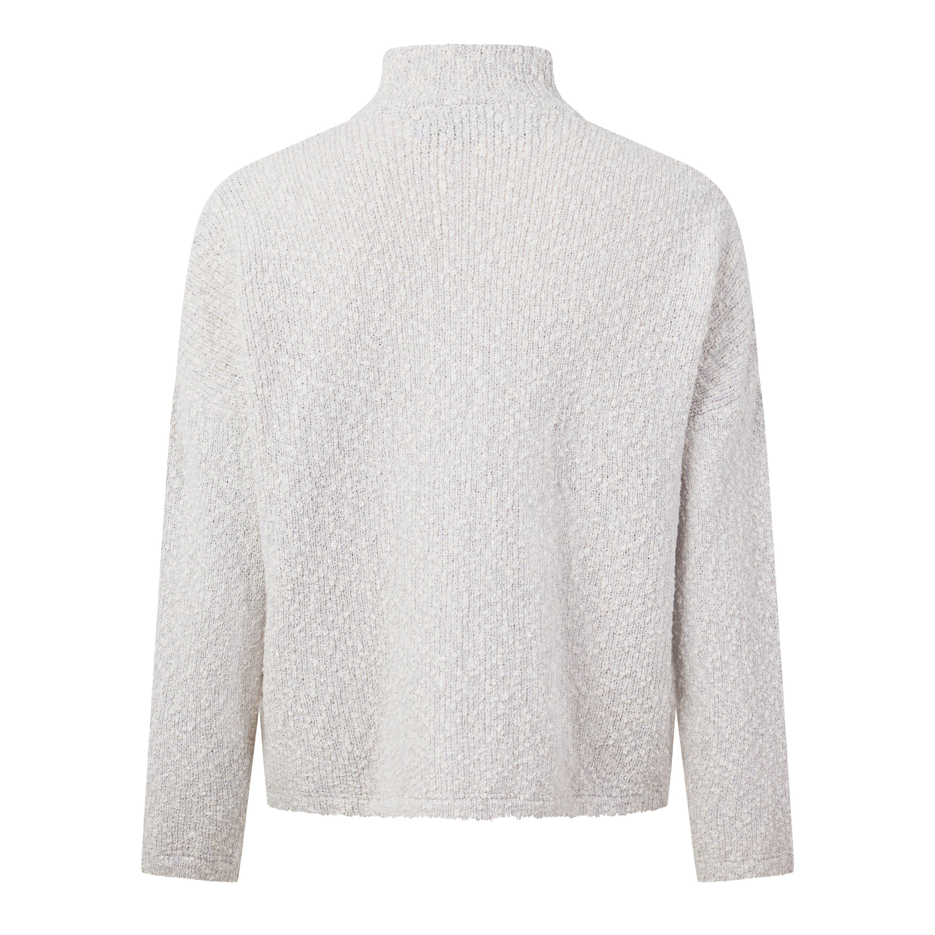 GREY - Picante - ZIP THROUGH KNIT FUNNEL - 2