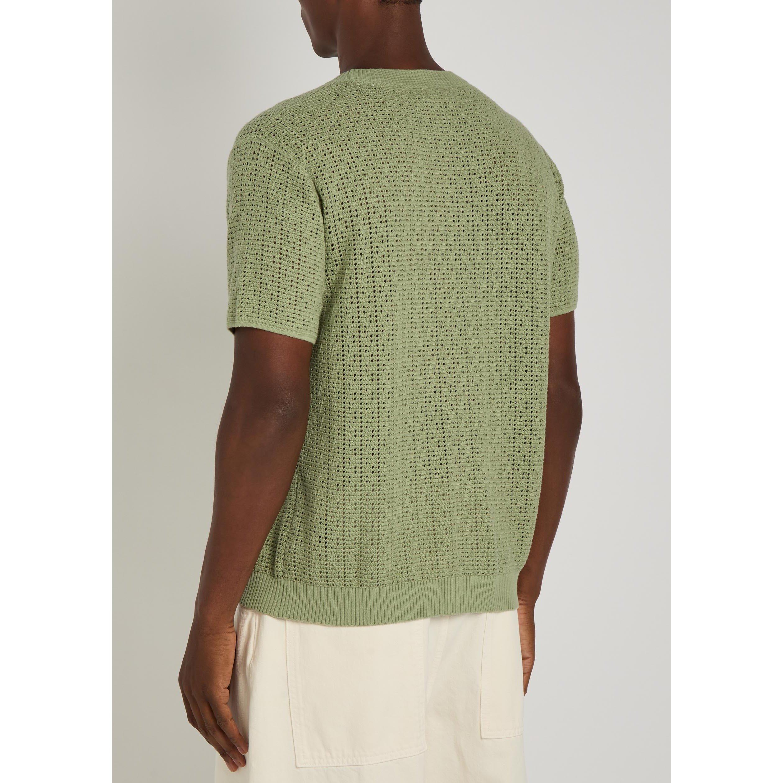 LIGHT GREEN - Percival - Men's Cotton Short-Sleeve Knitted T-Shirt - 3