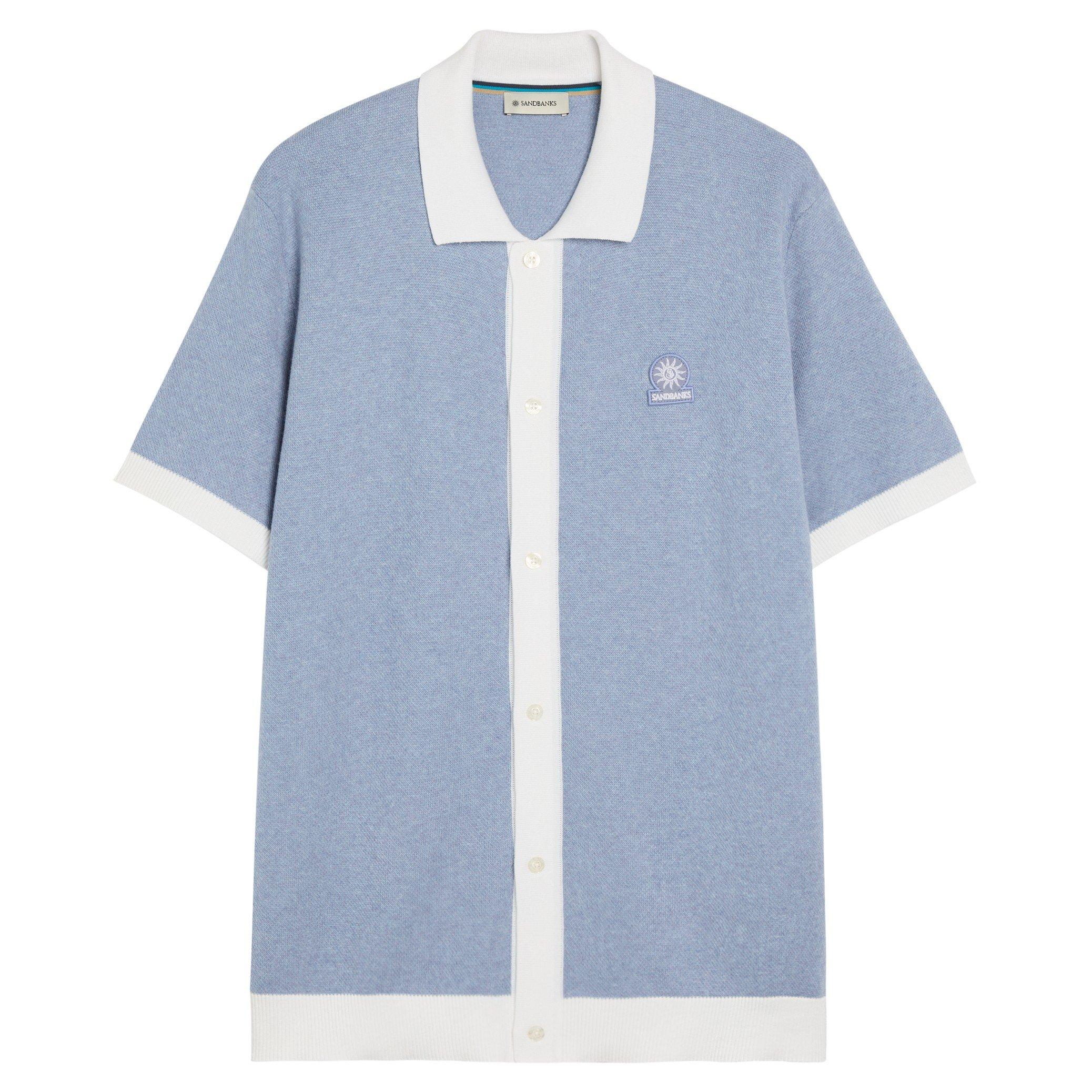 BLUE AND OTHER - Sandbanks - SB BUTTON POLO SHIRT KNIT