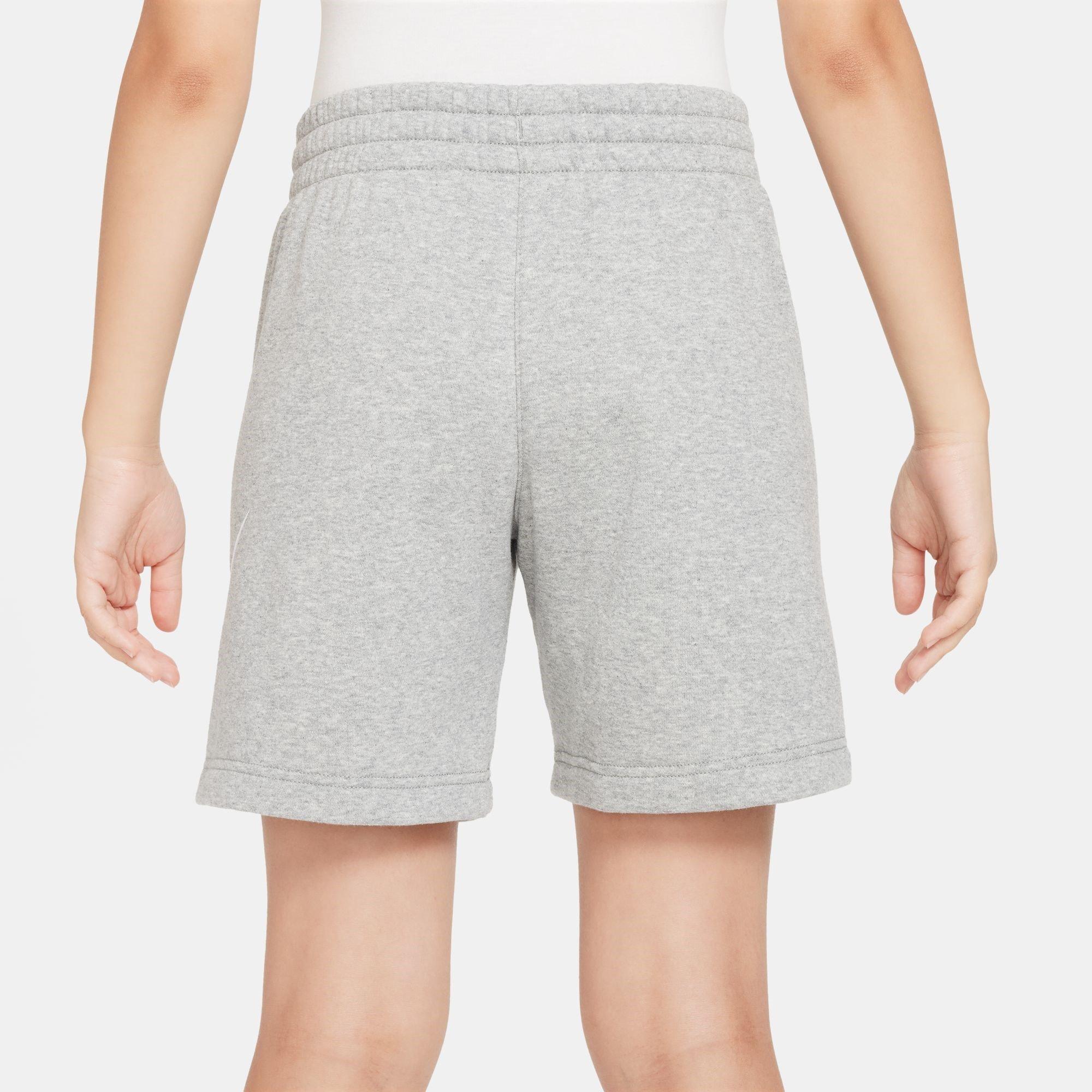 Gråmelange - Nike - Sportswear Club Fleece Big Kids' French Terry Shorts - 7