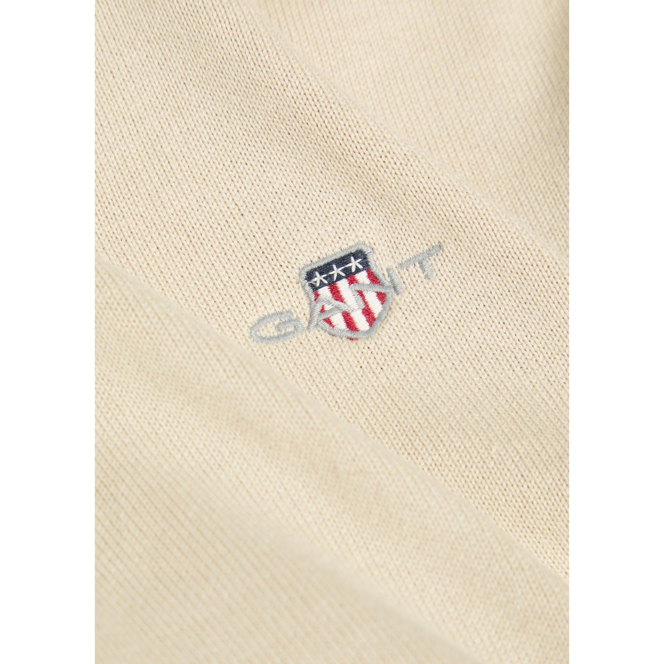 BEIGE - Gant - Men's 1/4 Zip Cotton Jumper - 4