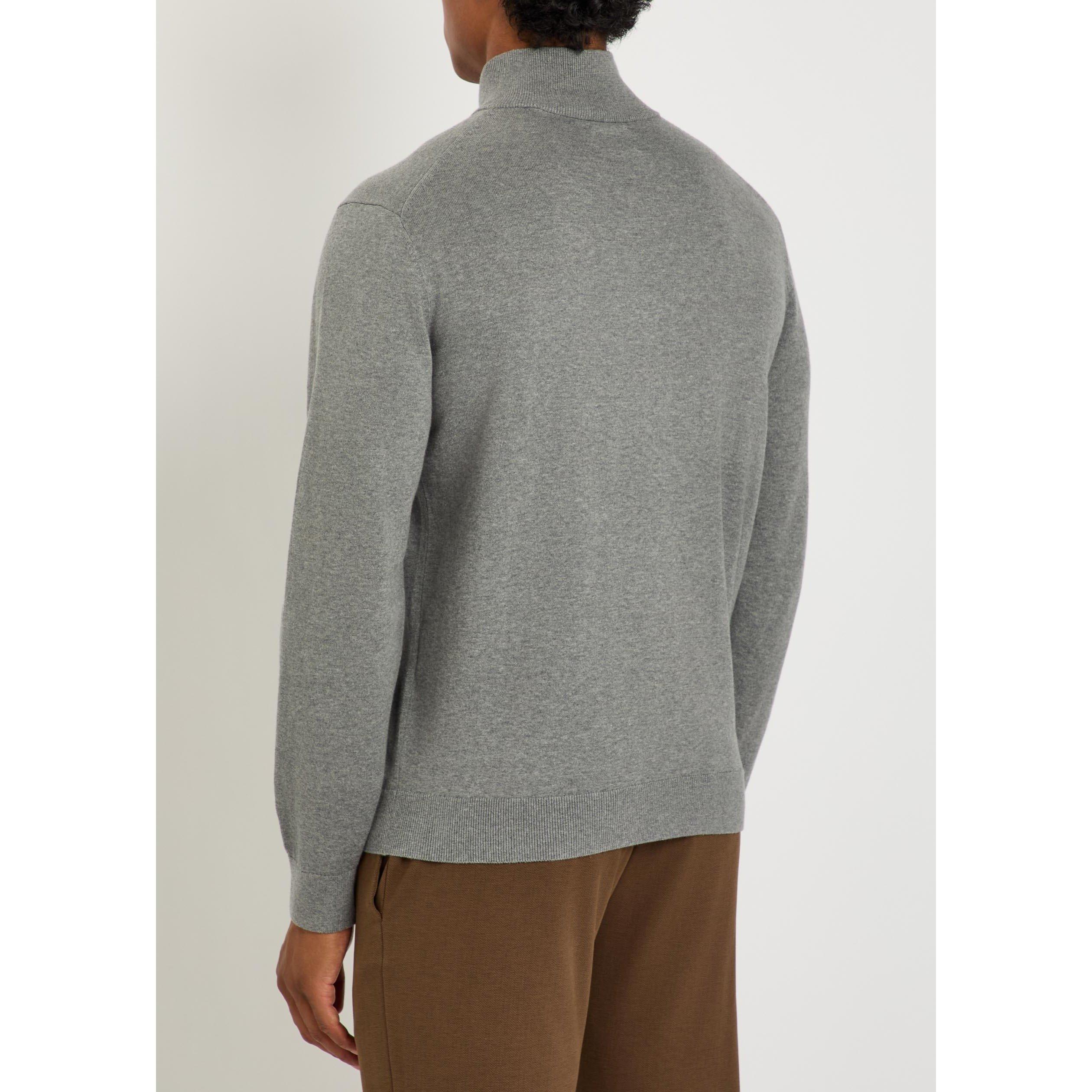 DARK GREY - Gant - Men's Cotton 1/4 Zip Jumper - 3