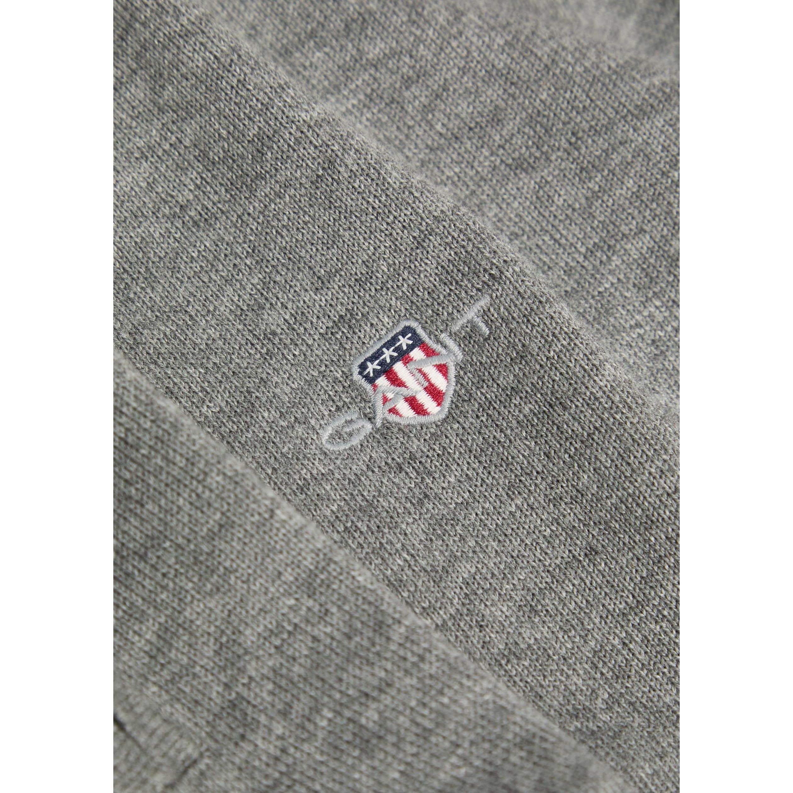 DARK GREY - Gant - Men's Cotton 1/4 Zip Jumper - 4