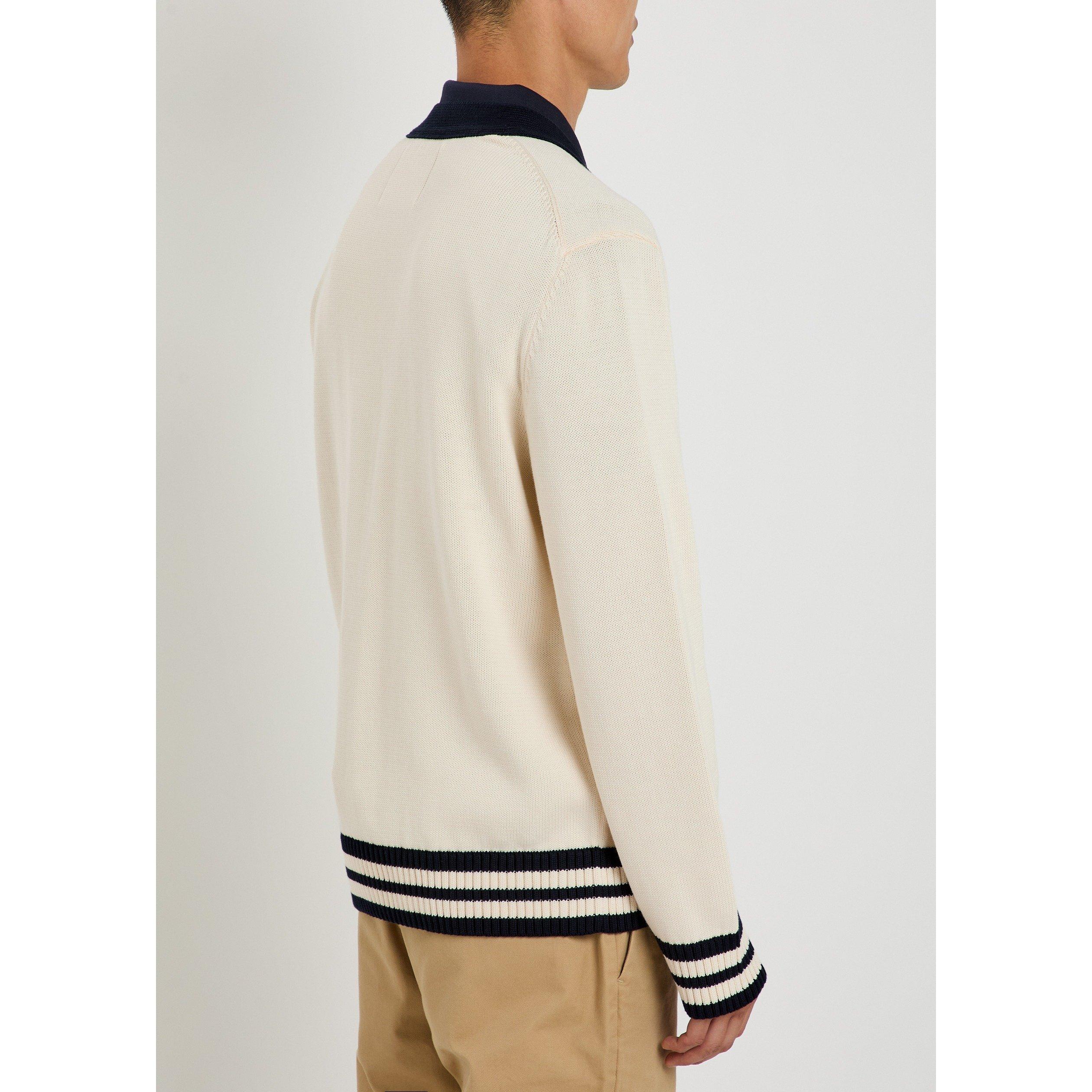 CREAM AND OTHER - Gant - Men's Cotton V-Neck Cardigan - 3