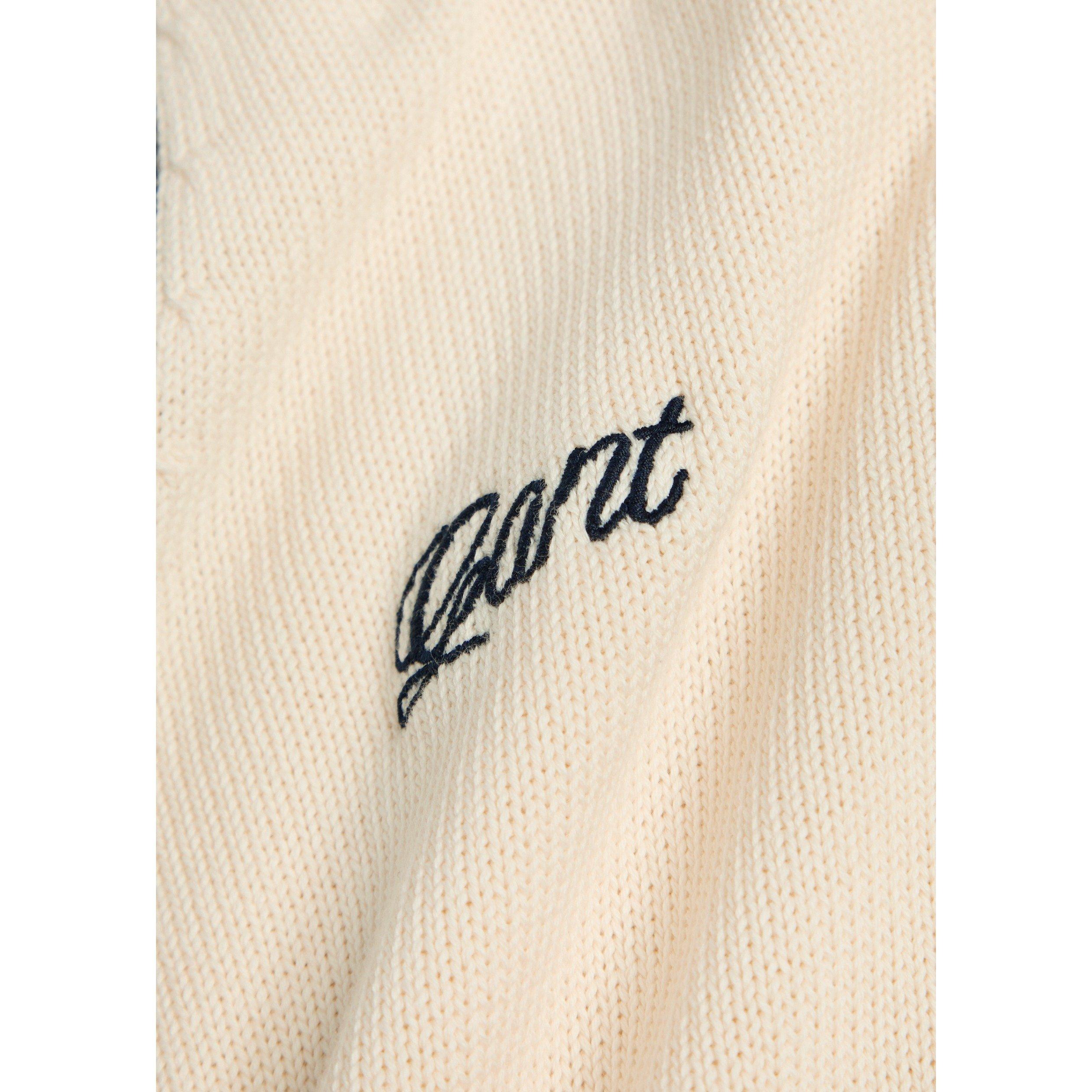 CREAM AND OTHER - Gant - Men's Cotton V-Neck Cardigan - 4