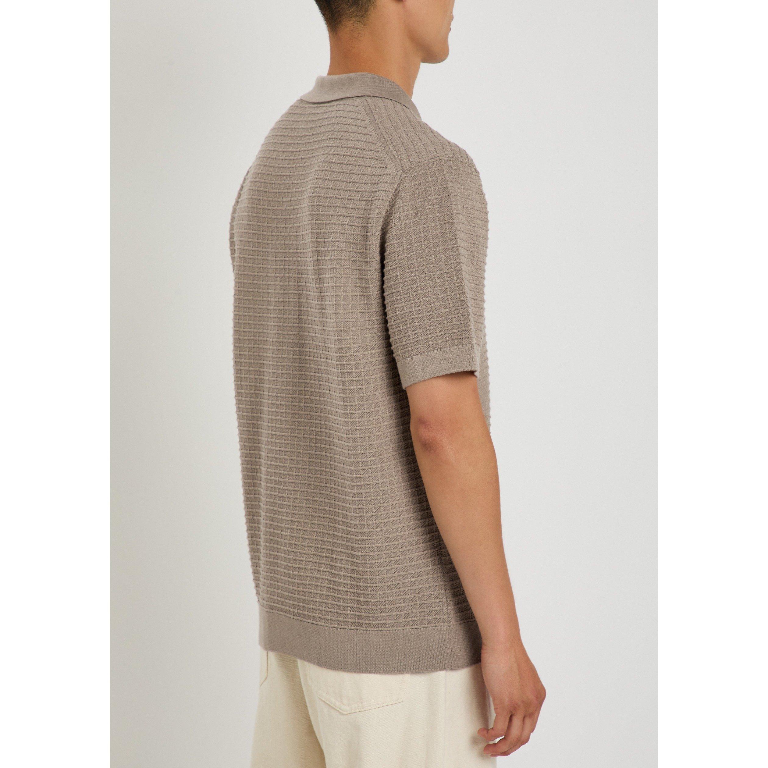 TAUPE - Gant - Men's Cotton Check Short-Sleeve Polo Shirt - 3