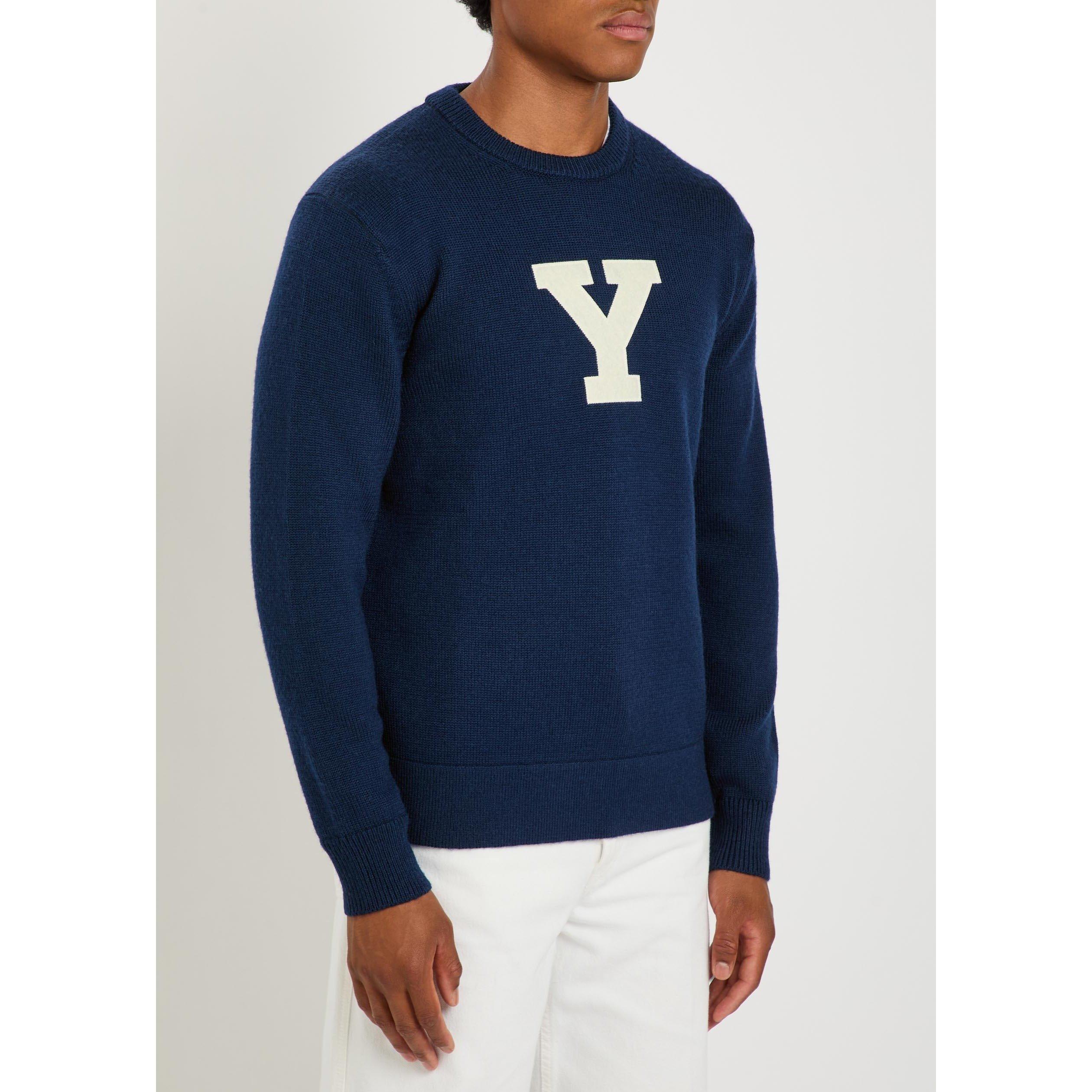 NAVY - Gant - Men's Yale Wool Crew-Neck Jumper - 2