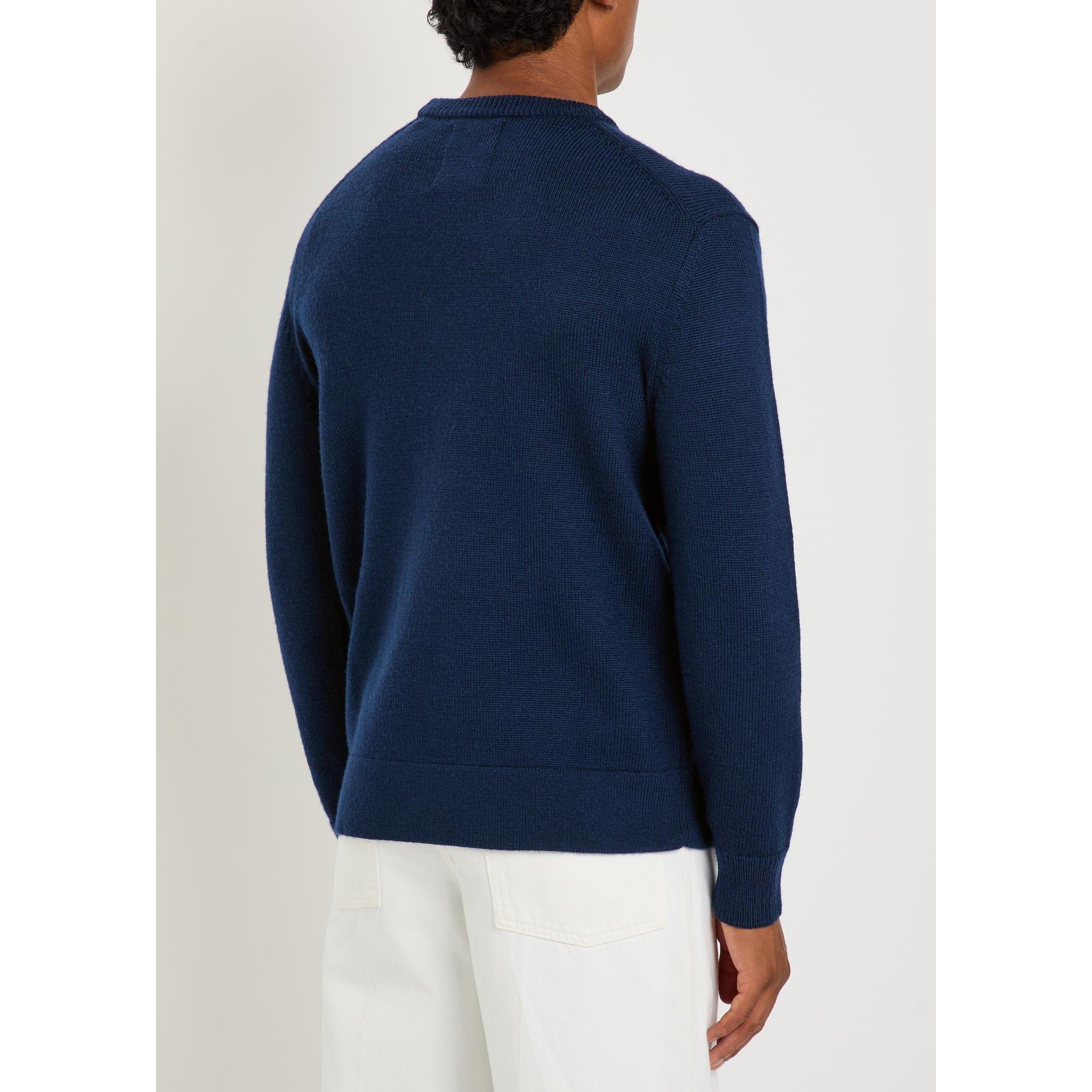 NAVY - Gant - Men's Yale Wool Crew-Neck Jumper - 3