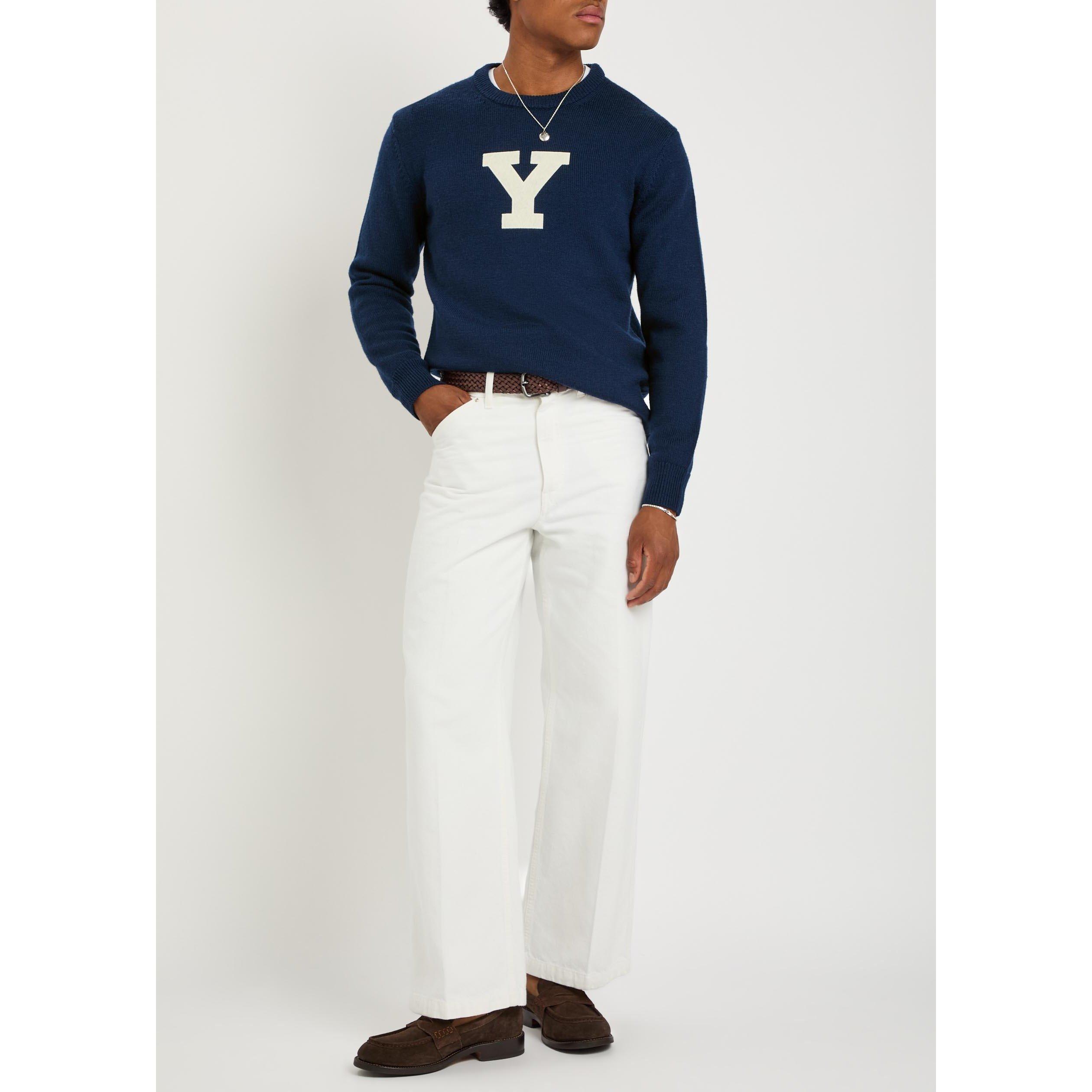 NAVY - Gant - Men's Yale Wool Crew-Neck Jumper - 5