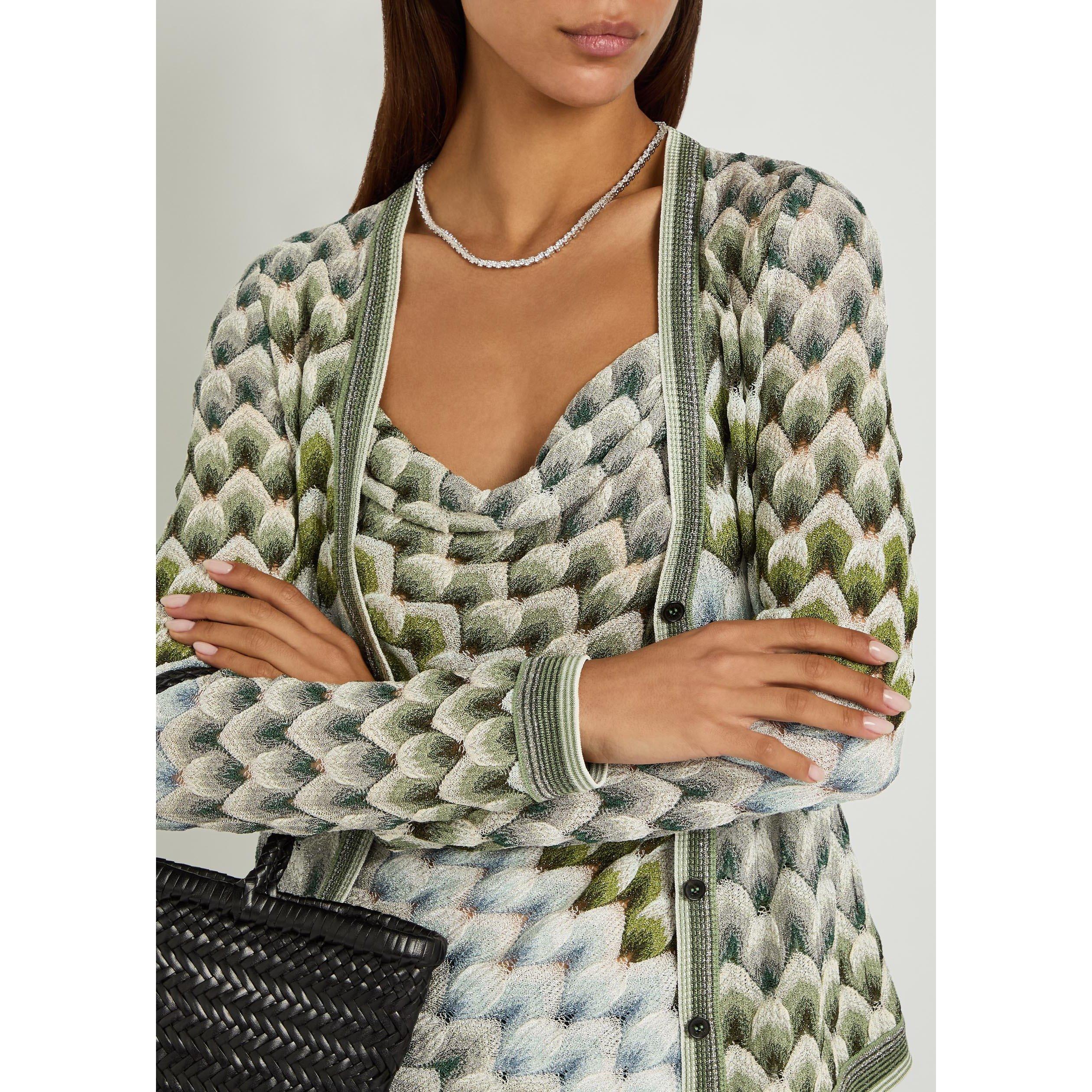 MULTICOLOURED - Missoni - Women's Striped V-Neck Slim-Fit Cardigan - 4