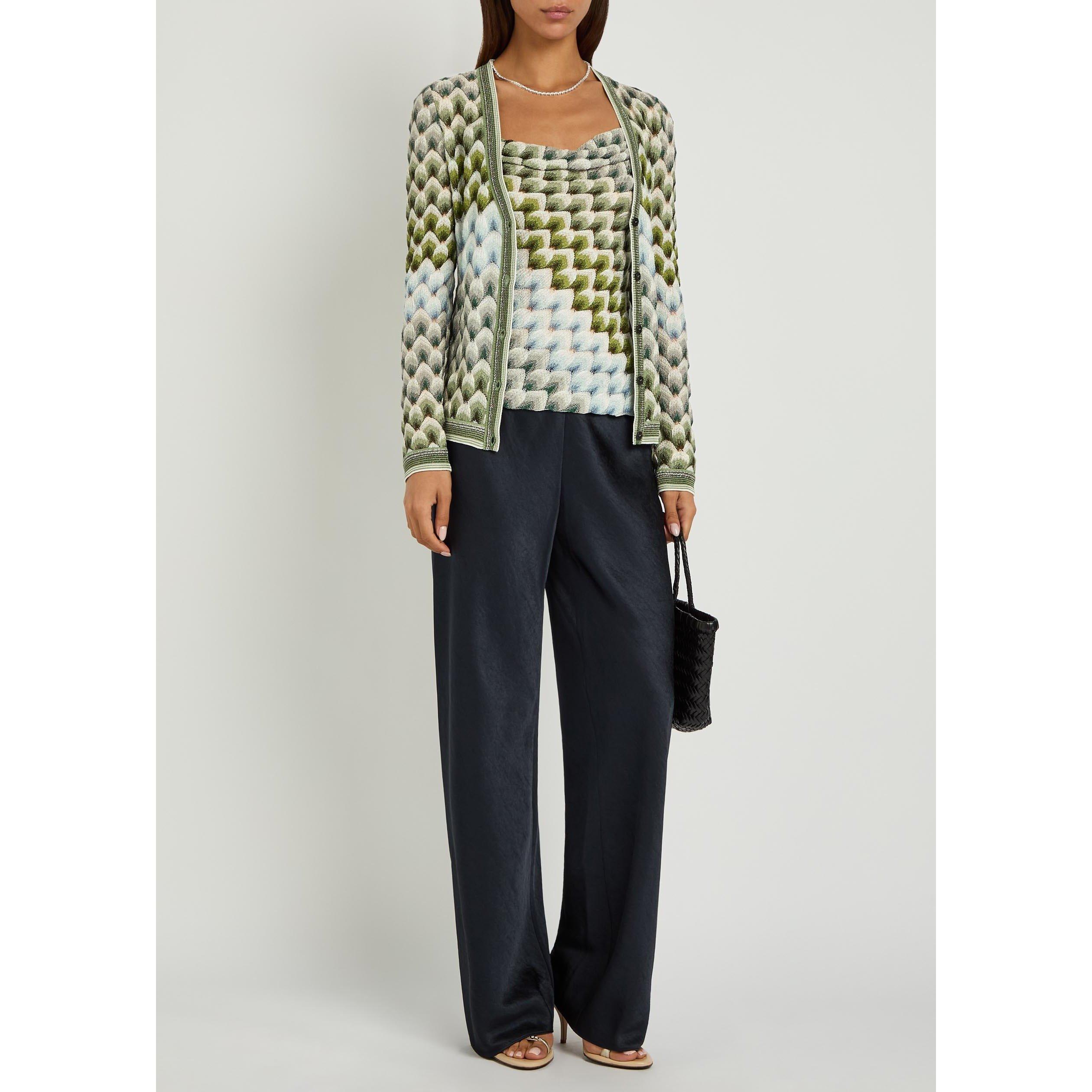 MULTICOLOURED - Missoni - Women's Striped V-Neck Slim-Fit Cardigan - 5