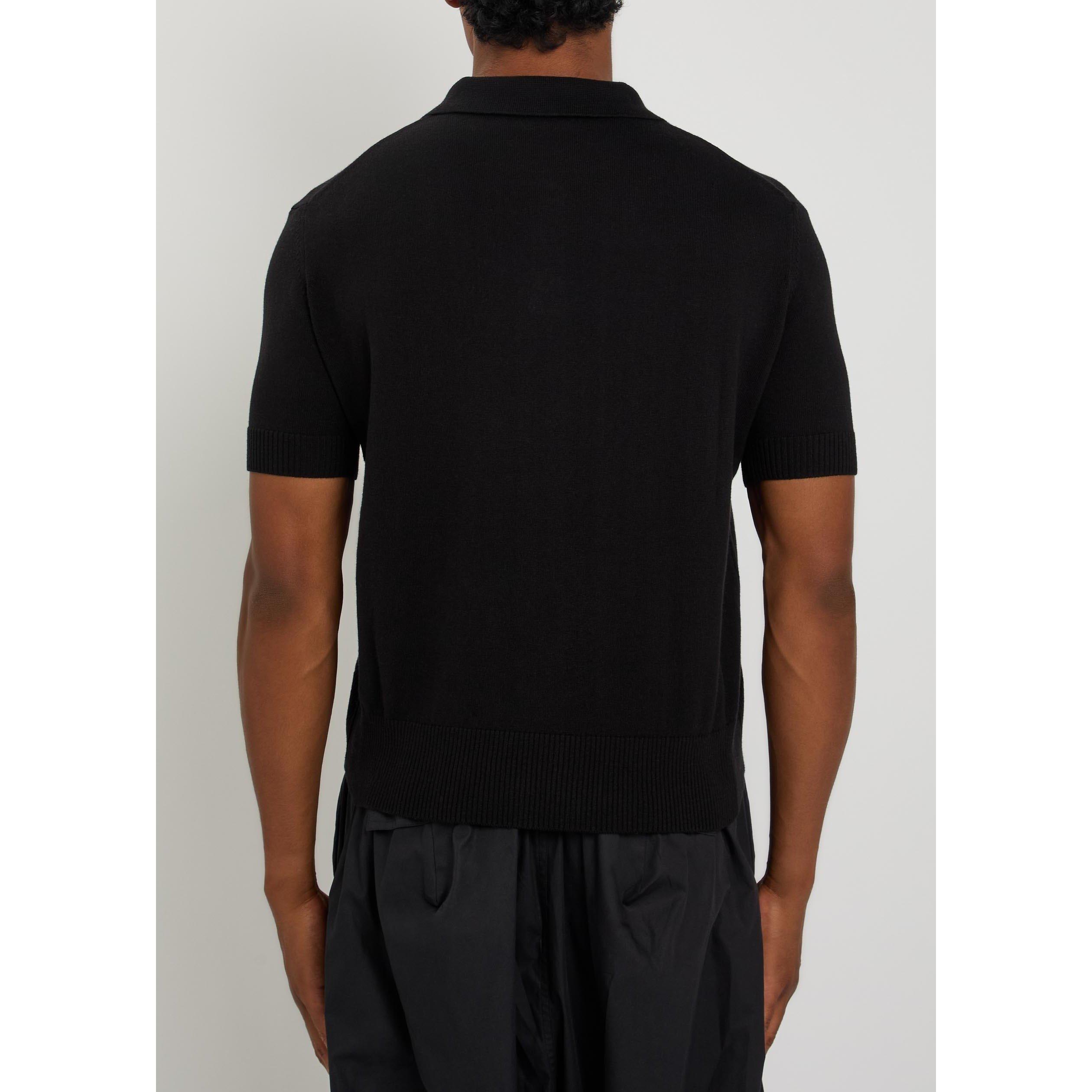 BLACK - Vivienne Westwood - Men's Cotton Cashmere-Blend Knitted Short-Sleeve Polo - 3