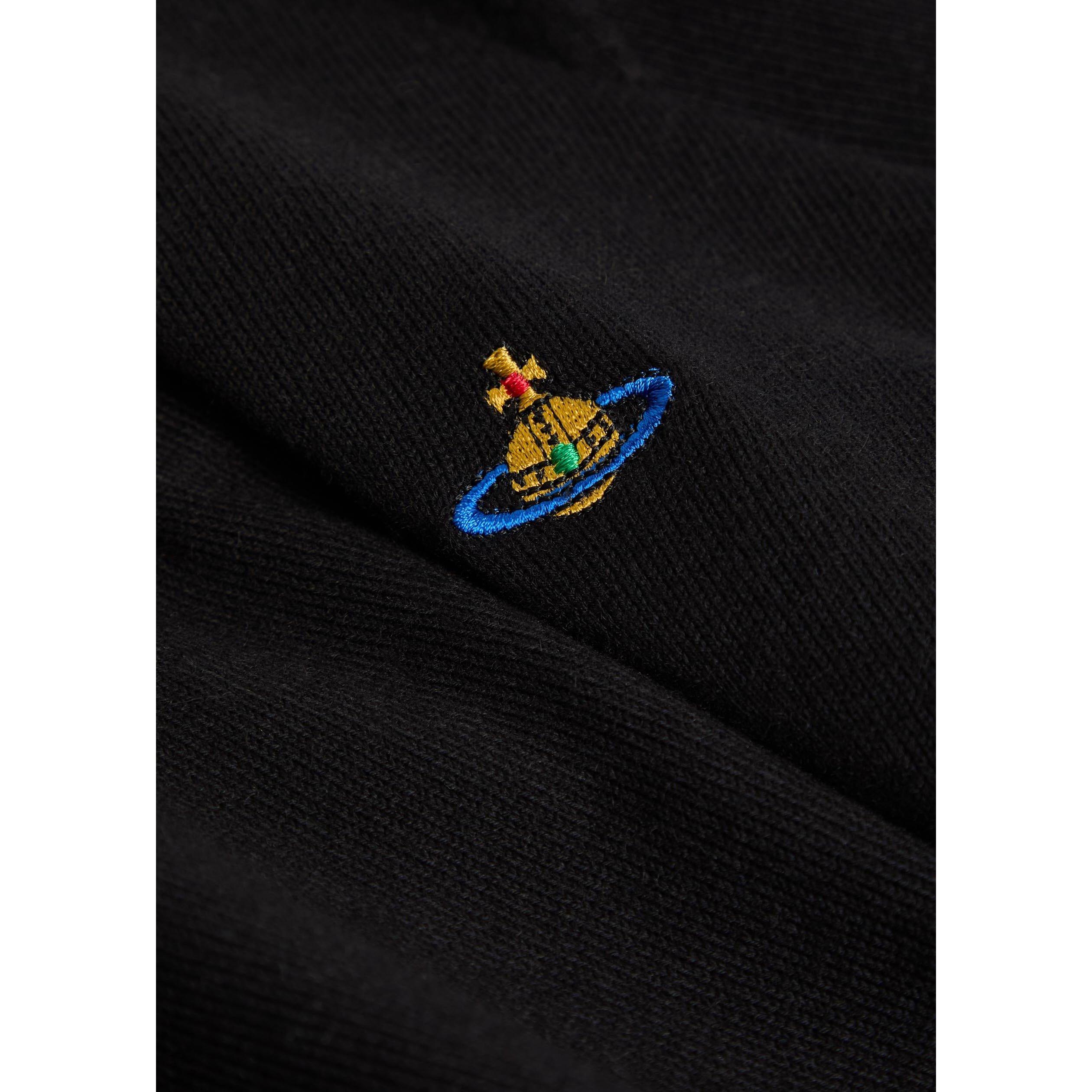 BLACK - Vivienne Westwood - Men's Cotton Cashmere-Blend Knitted Short-Sleeve Polo - 4