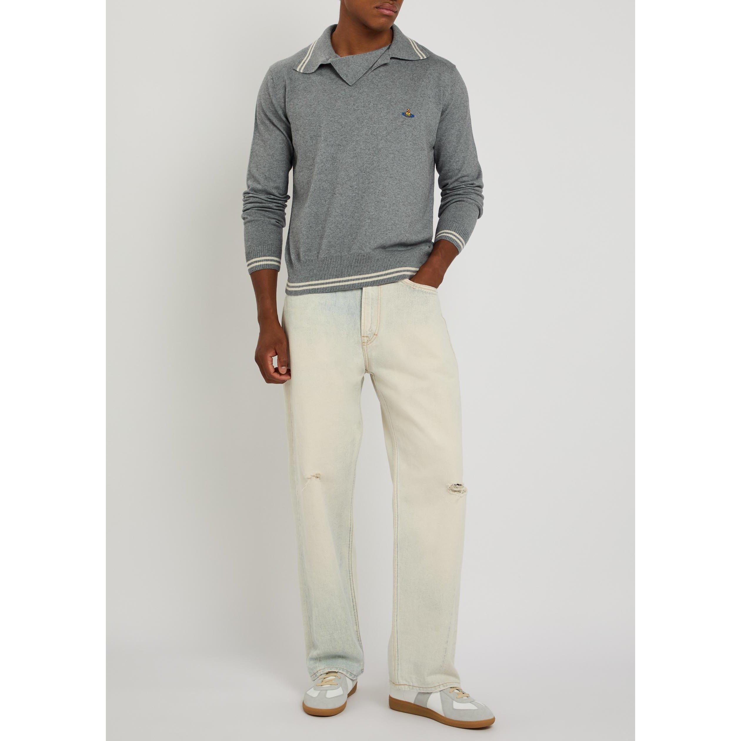 DARK GREY - Vivienne Westwood - VW LS POLO JUMPER - 5
