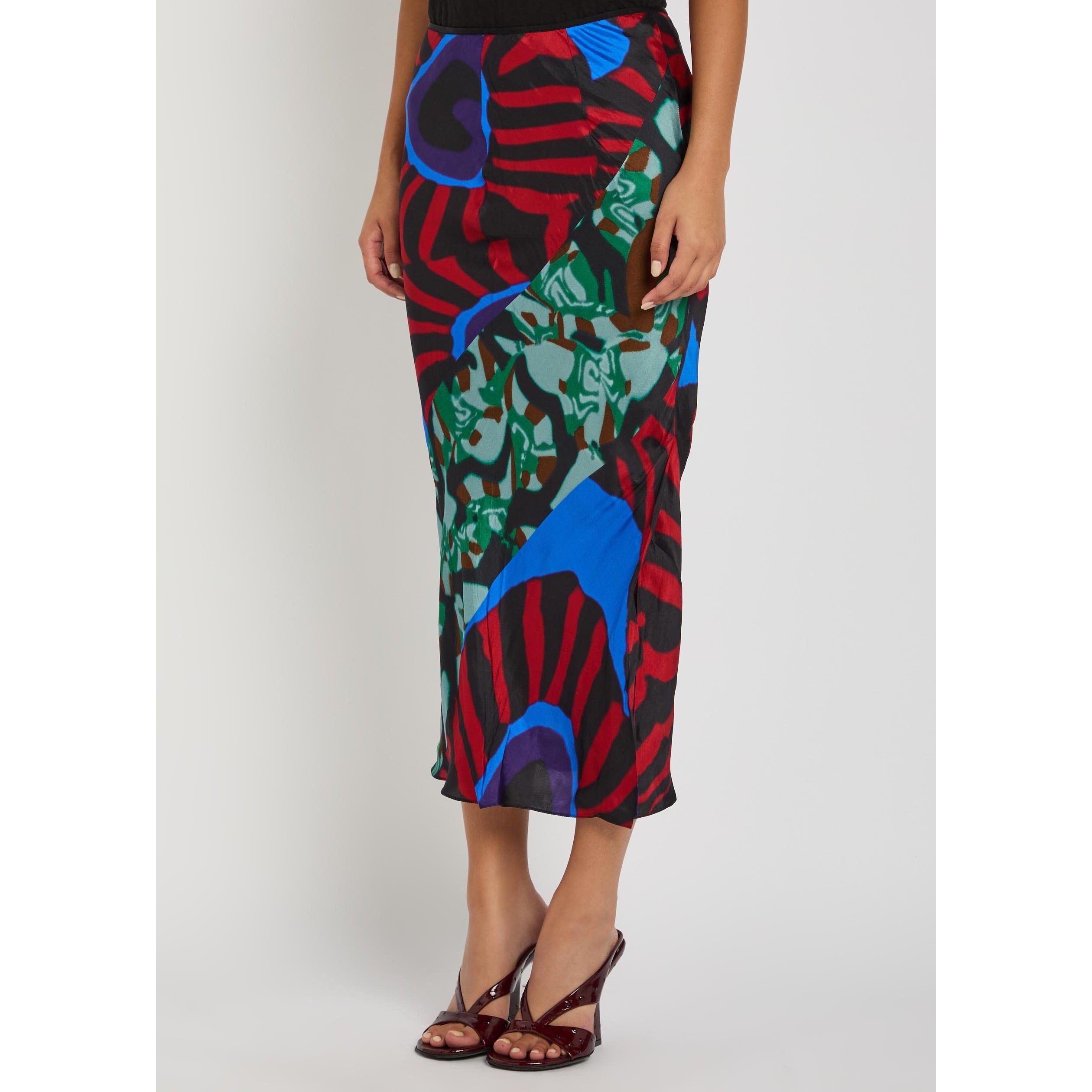MULTICOLOURED - Dries Van Noten - Women's Viscose Midi Skirt - 2