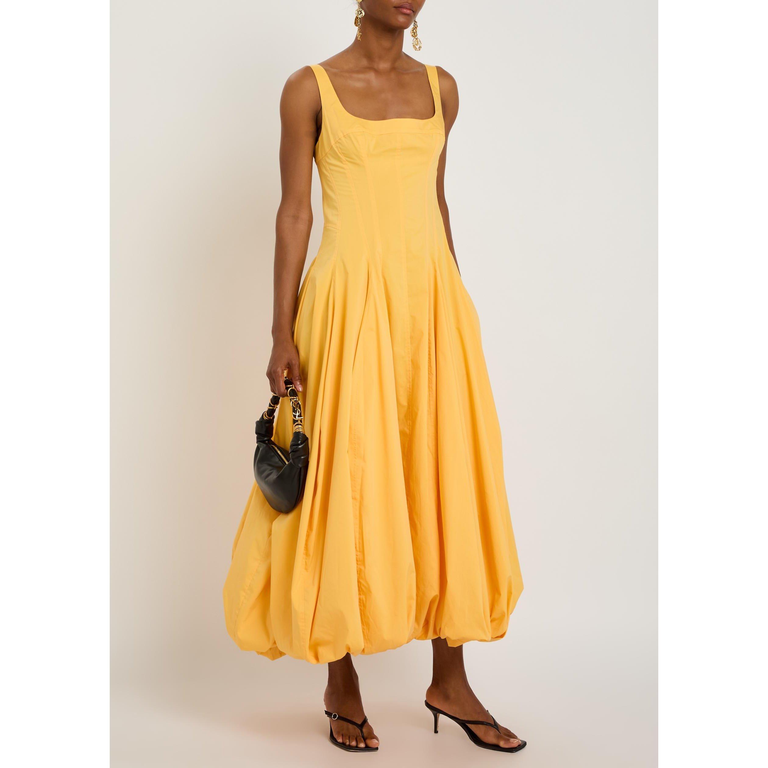 YELLOW - Jonathan Simkhai - LD HALLY BUBBLE MIDI DRESS - 5