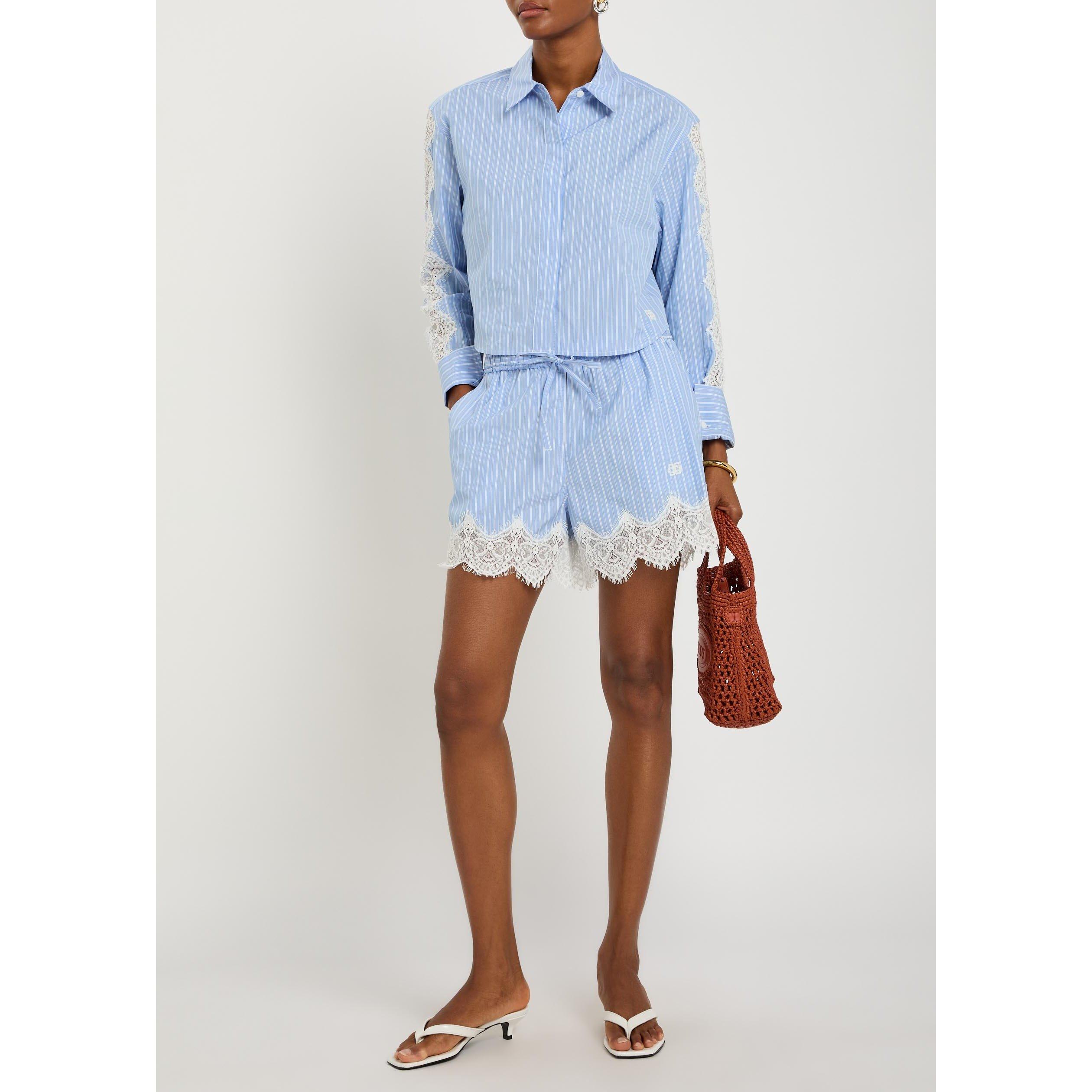 BLUE - Jonathan Simkhai - SH EMMIE COTTON LACE SHORTS - 5