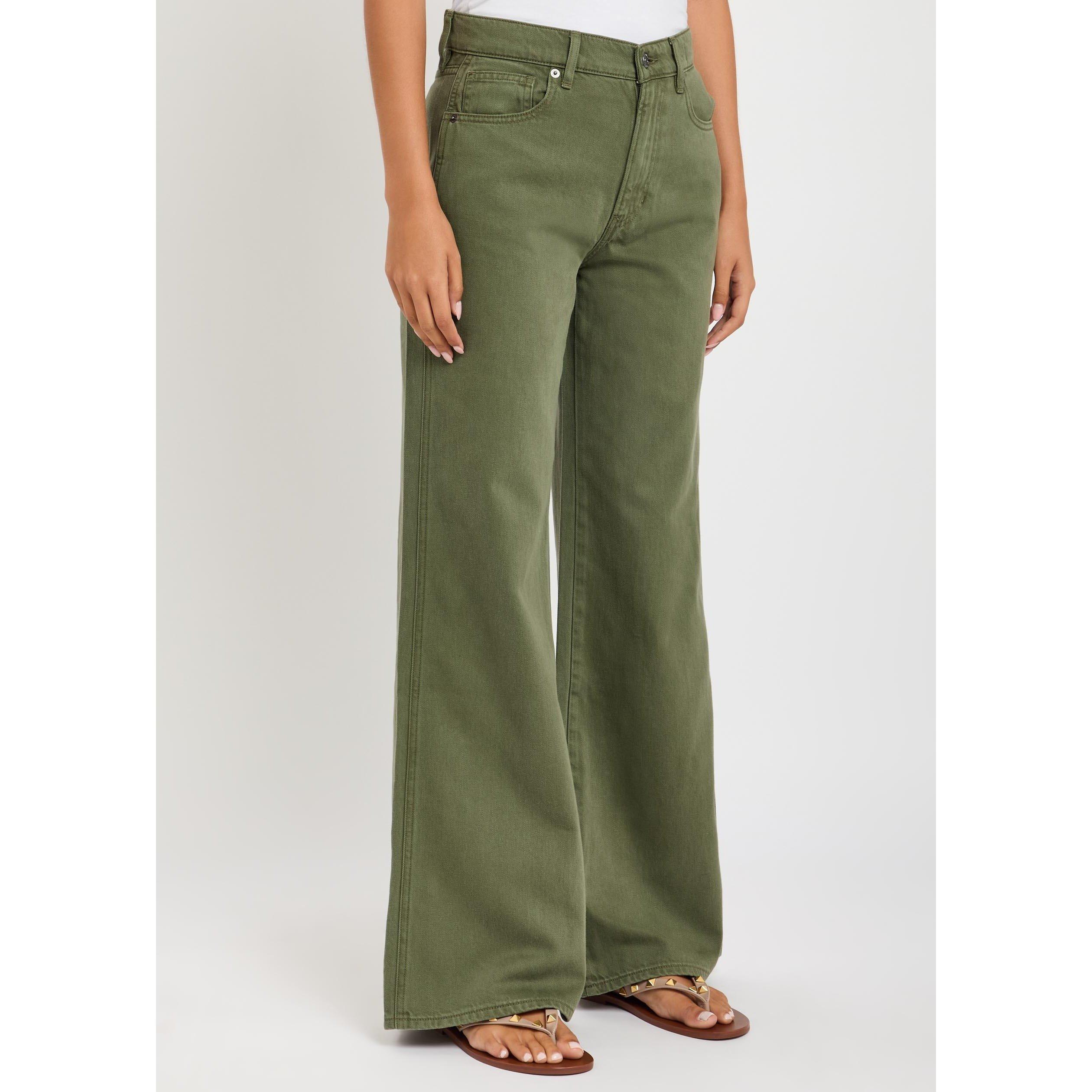 GREEN - Veronica Beard - TR KASEY MID RISE WIDE LG TRS - 2