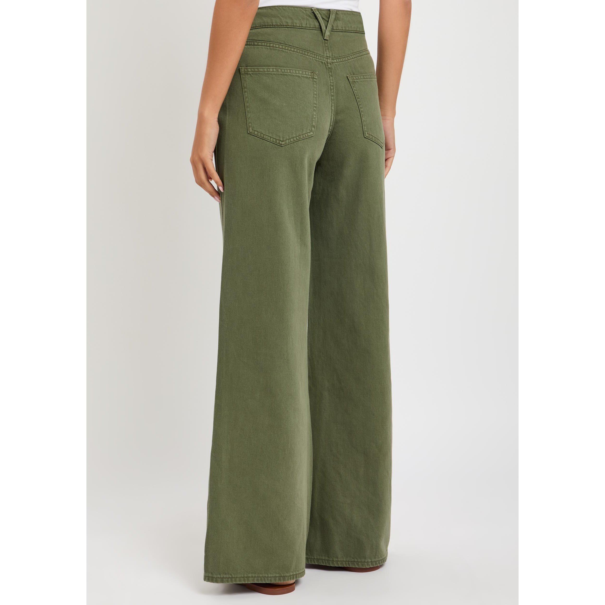 GREEN - Veronica Beard - TR KASEY MID RISE WIDE LG TRS - 3