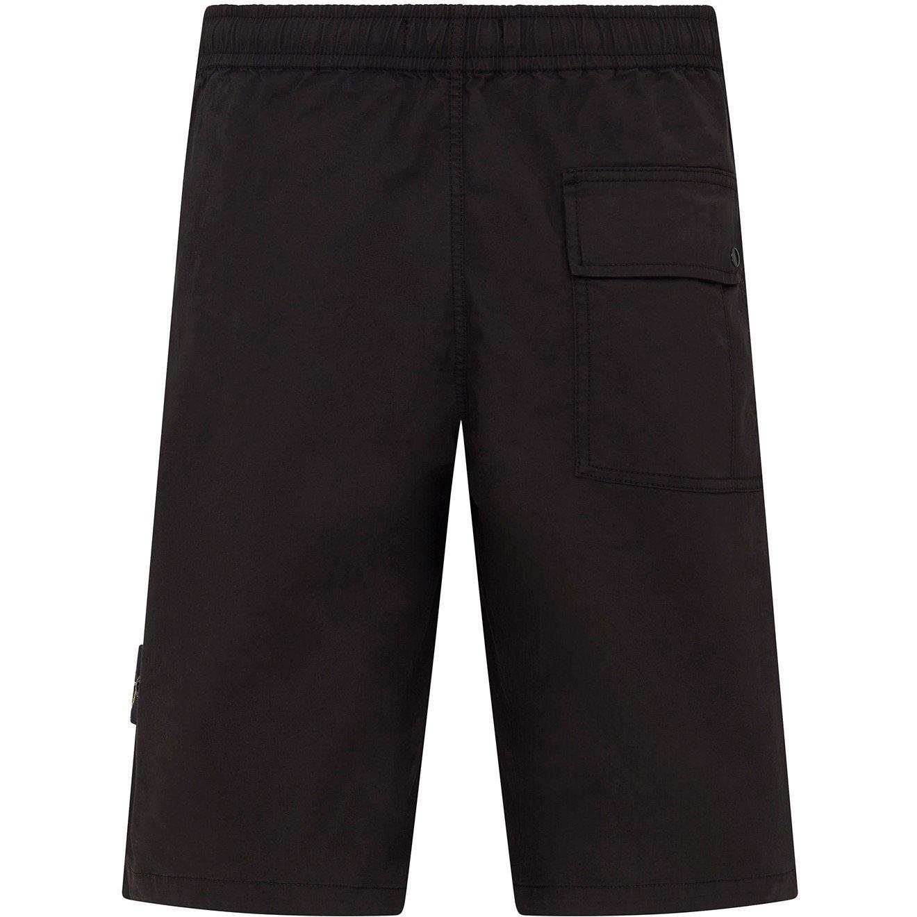 Black V0029 - Stone Island - Men's Cotton Cargo Stone Bermuda Shorts - 2