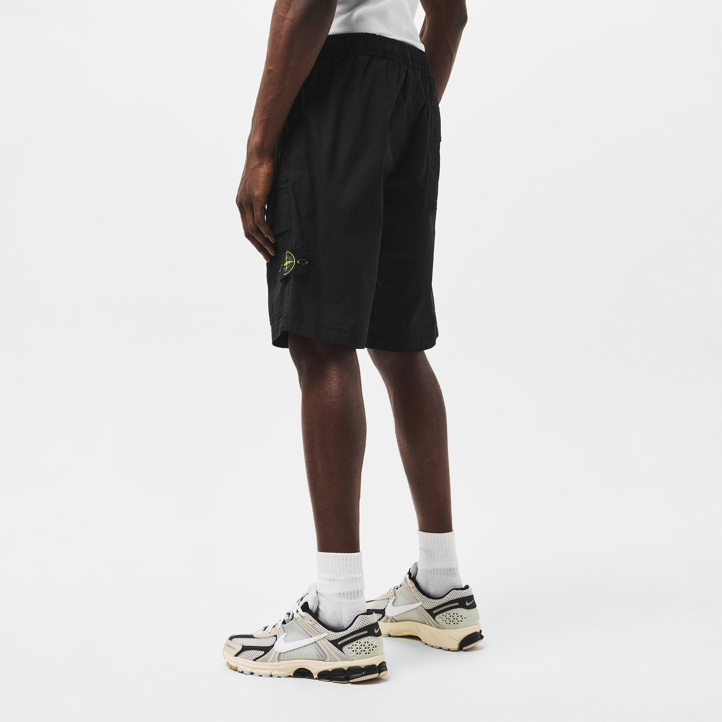 Black V0029 - Stone Island - Men's Cotton Cargo Stone Bermuda Shorts - 4