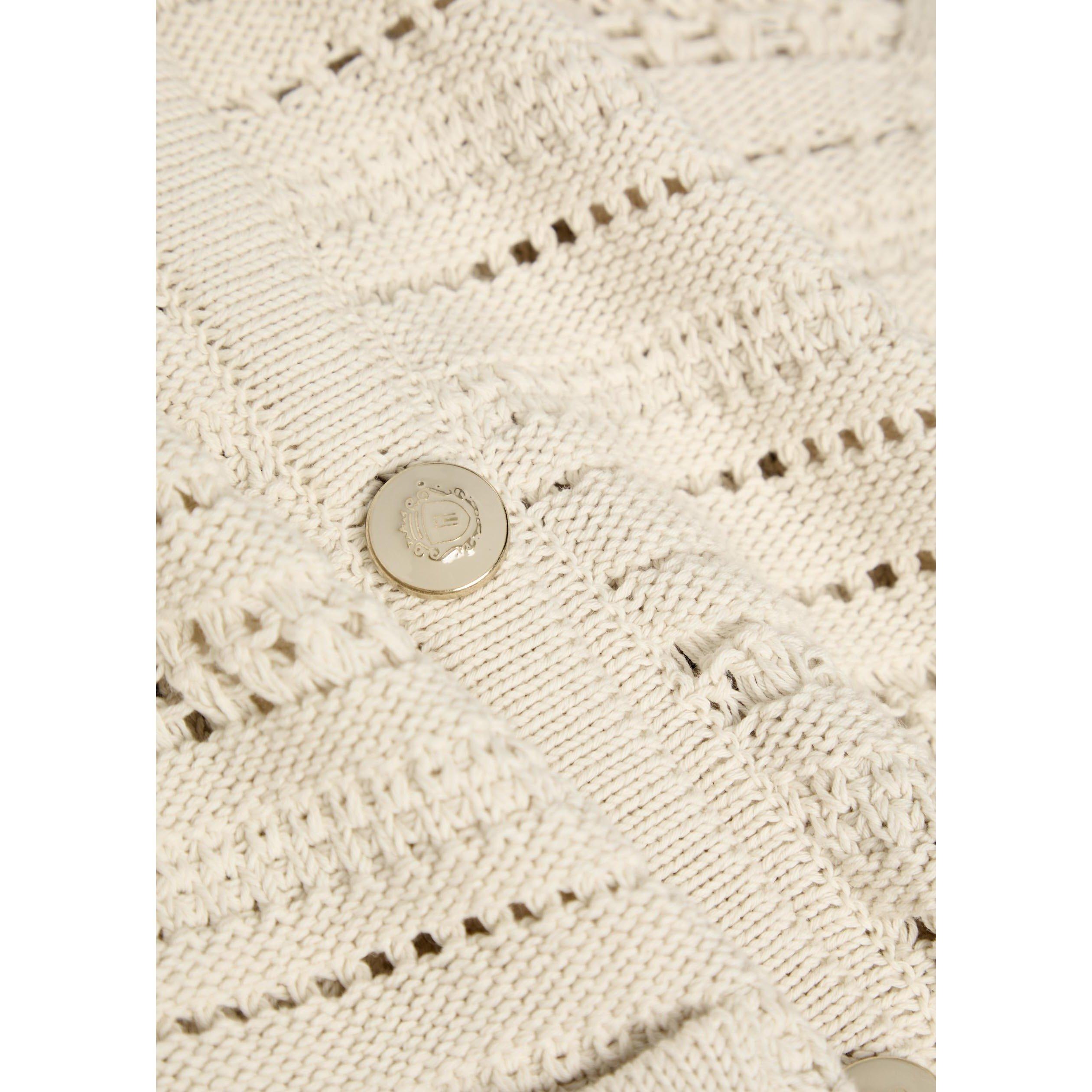 ECRU - Veronica Beard - Women's Bellingham Cotton 3/4 Sleeve Cardigan - 4