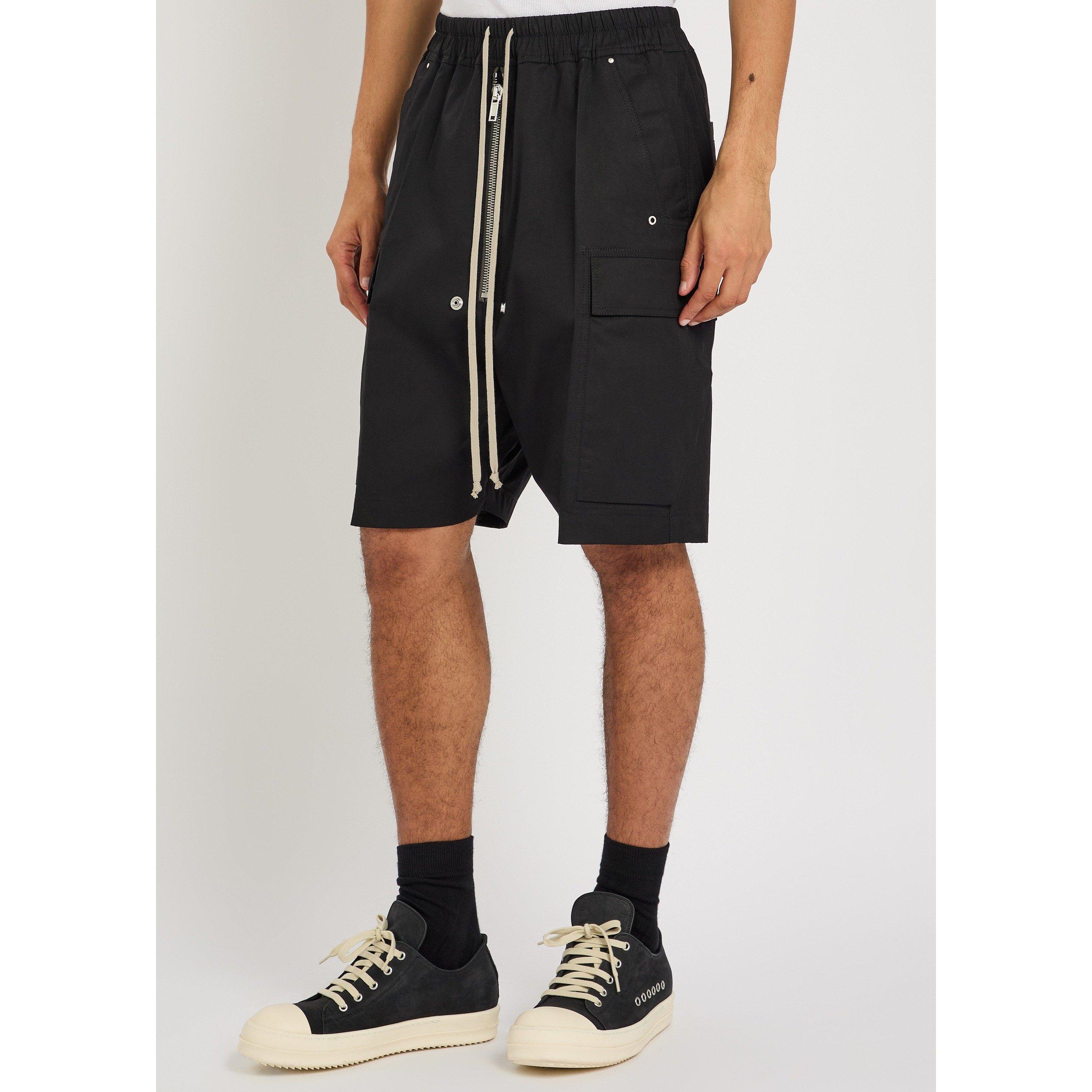 BLACK - Rick Owens - Men's Cargobela Cotton Cargo Shorts - 2