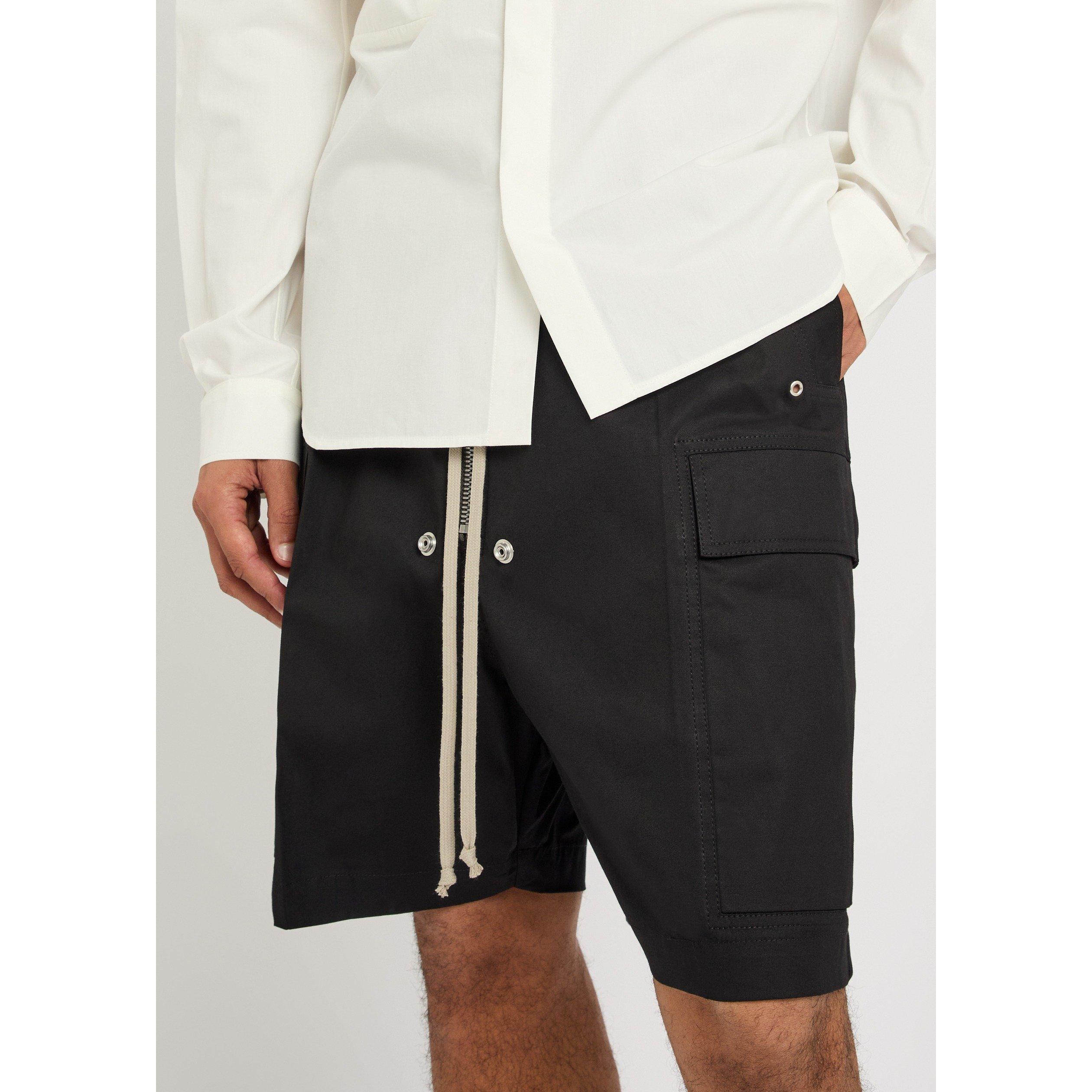 BLACK - Rick Owens - Men's Cargobela Cotton Cargo Shorts - 4