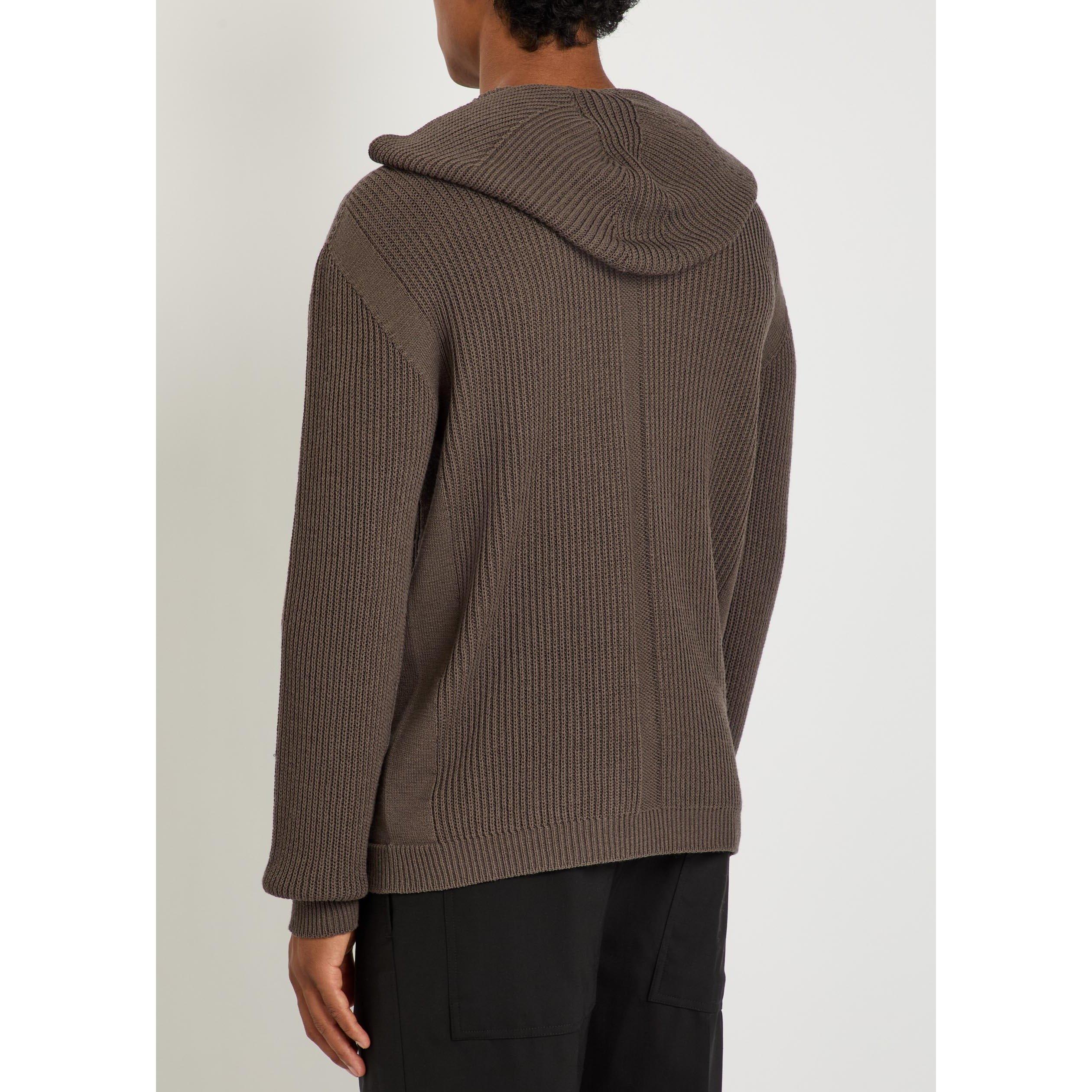 BROWN - Rick Owens - Men's Giacca Zipped Wool Hoodie - 3