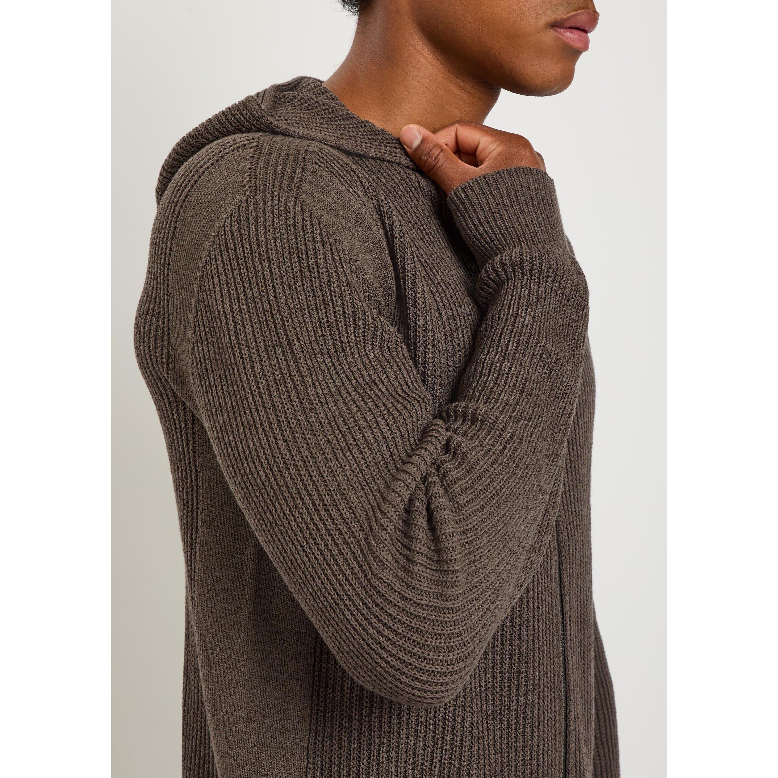 BROWN - Rick Owens - Men's Giacca Zipped Wool Hoodie - 4