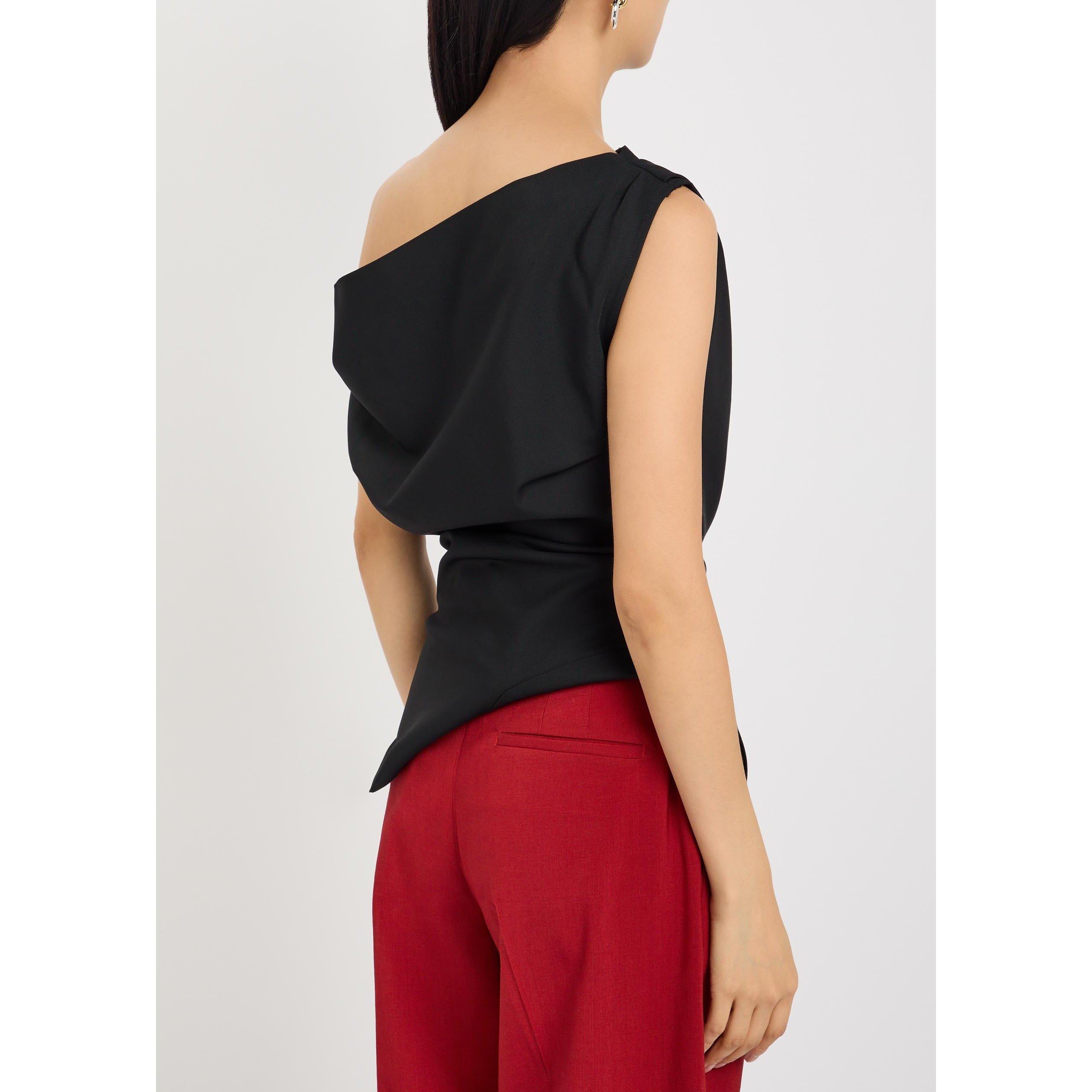 BLACK - Rohe - OFF SHOULDER LAPEL TOP - 3