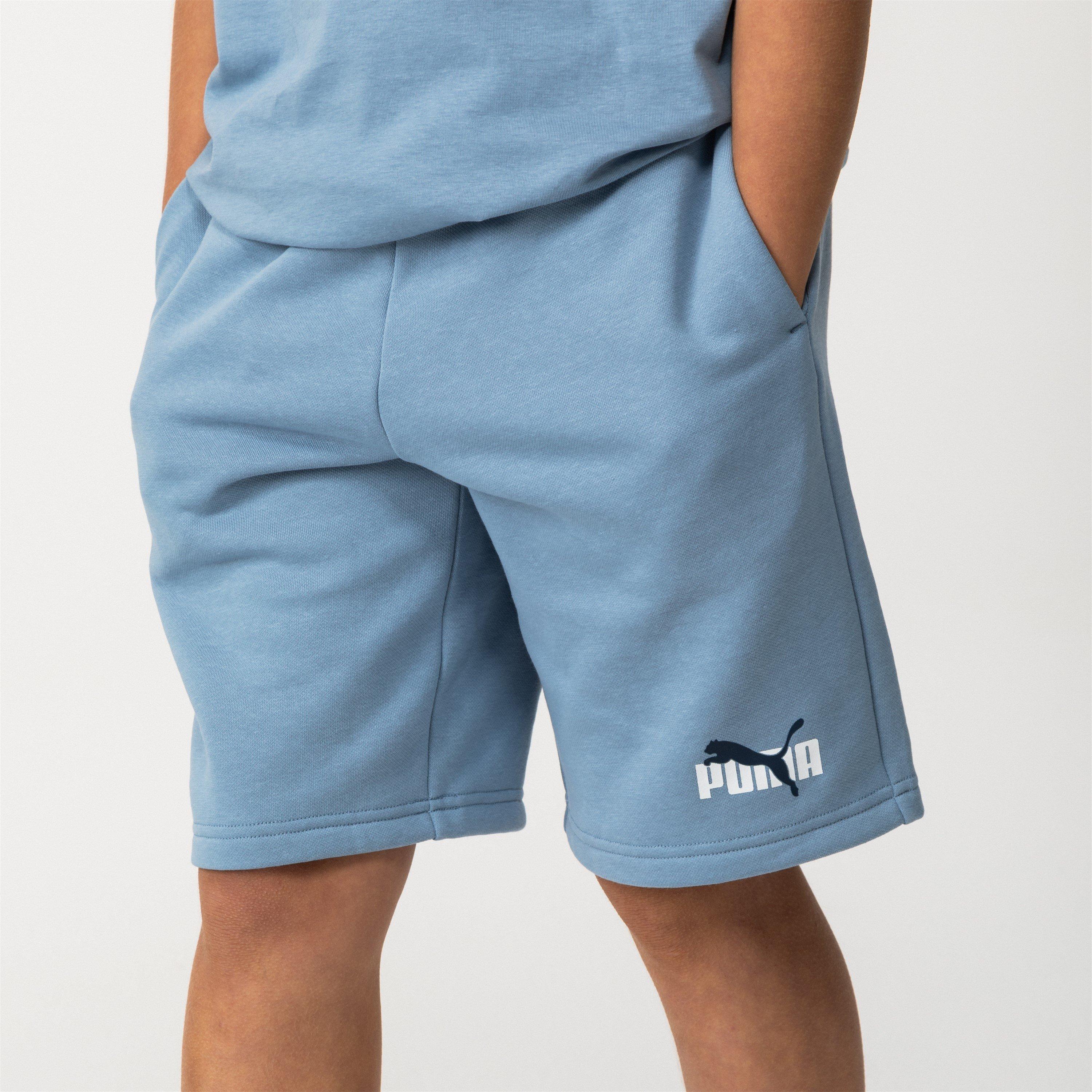 Blue - Puma - Essentials Logo Fleece Shorts Boys - 3