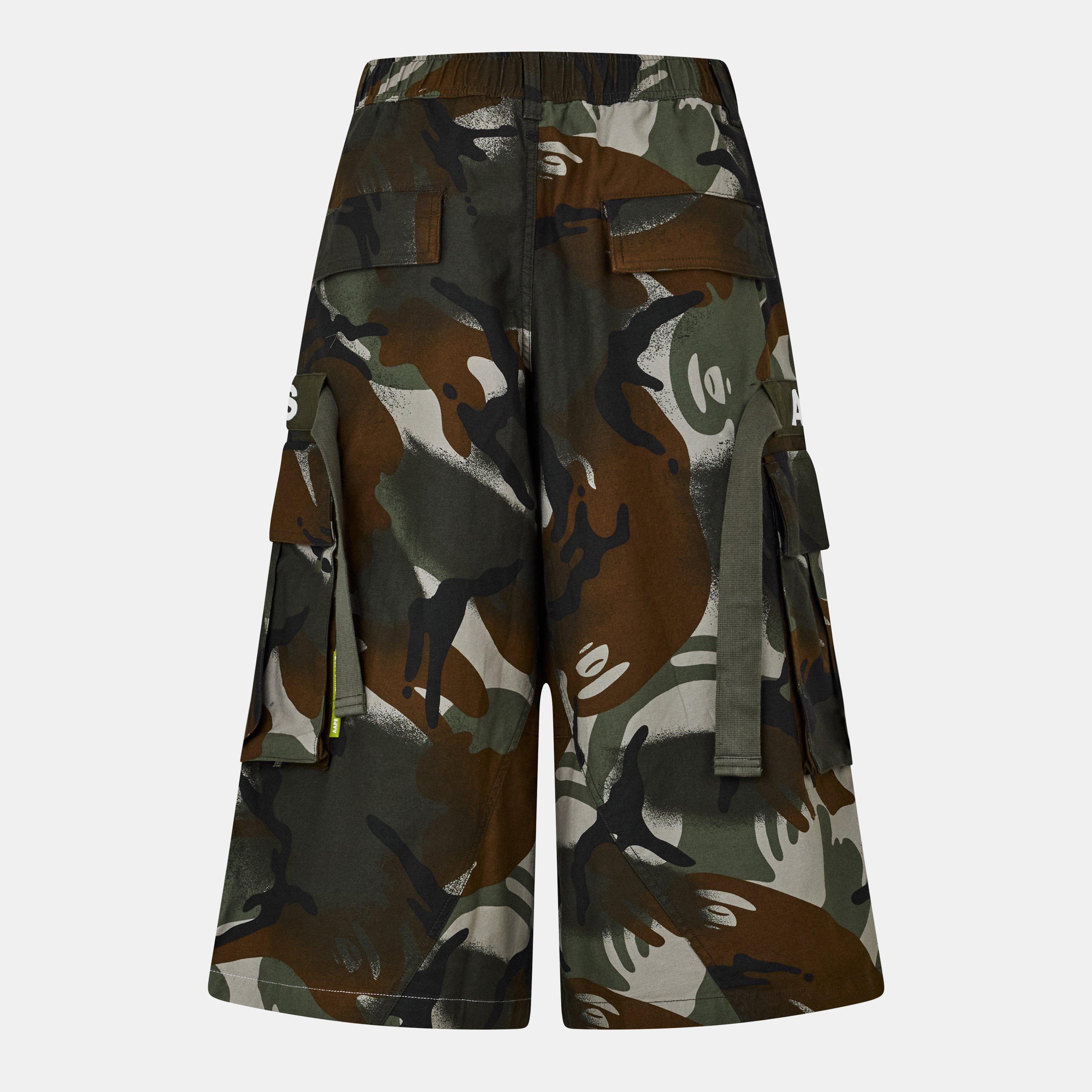 Green - AAPE - Men's Camo Cargo Shorts - 2