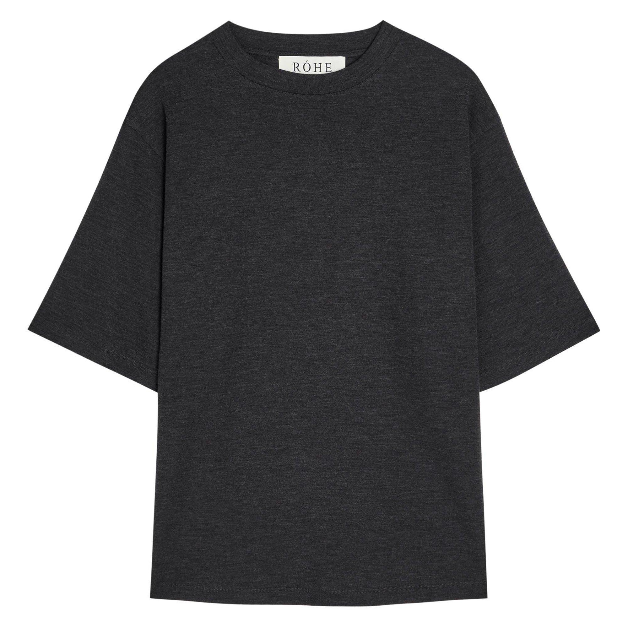BLACK - Rohe - OVERSIZED MERINO T-SHIRT