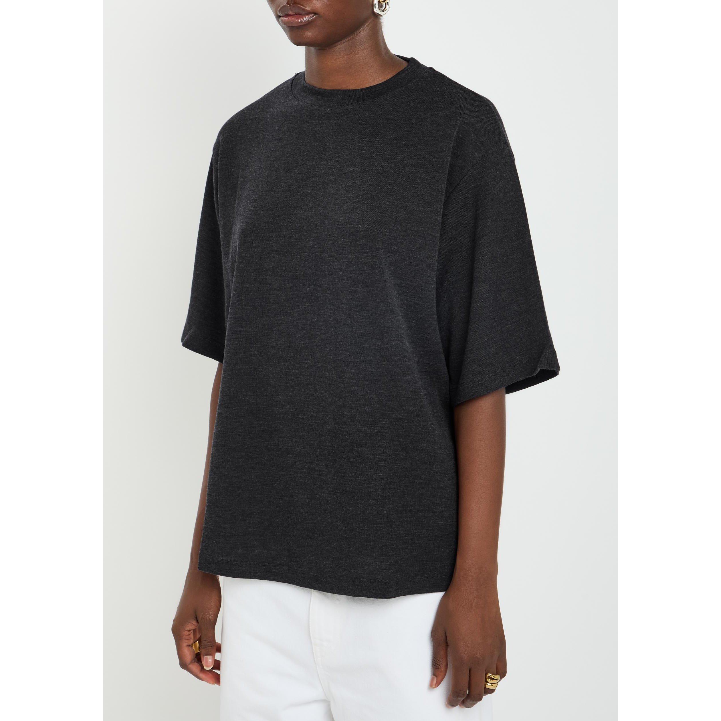 BLACK - Rohe - Women's Oversized Wool Knitted T-Shirt - 2