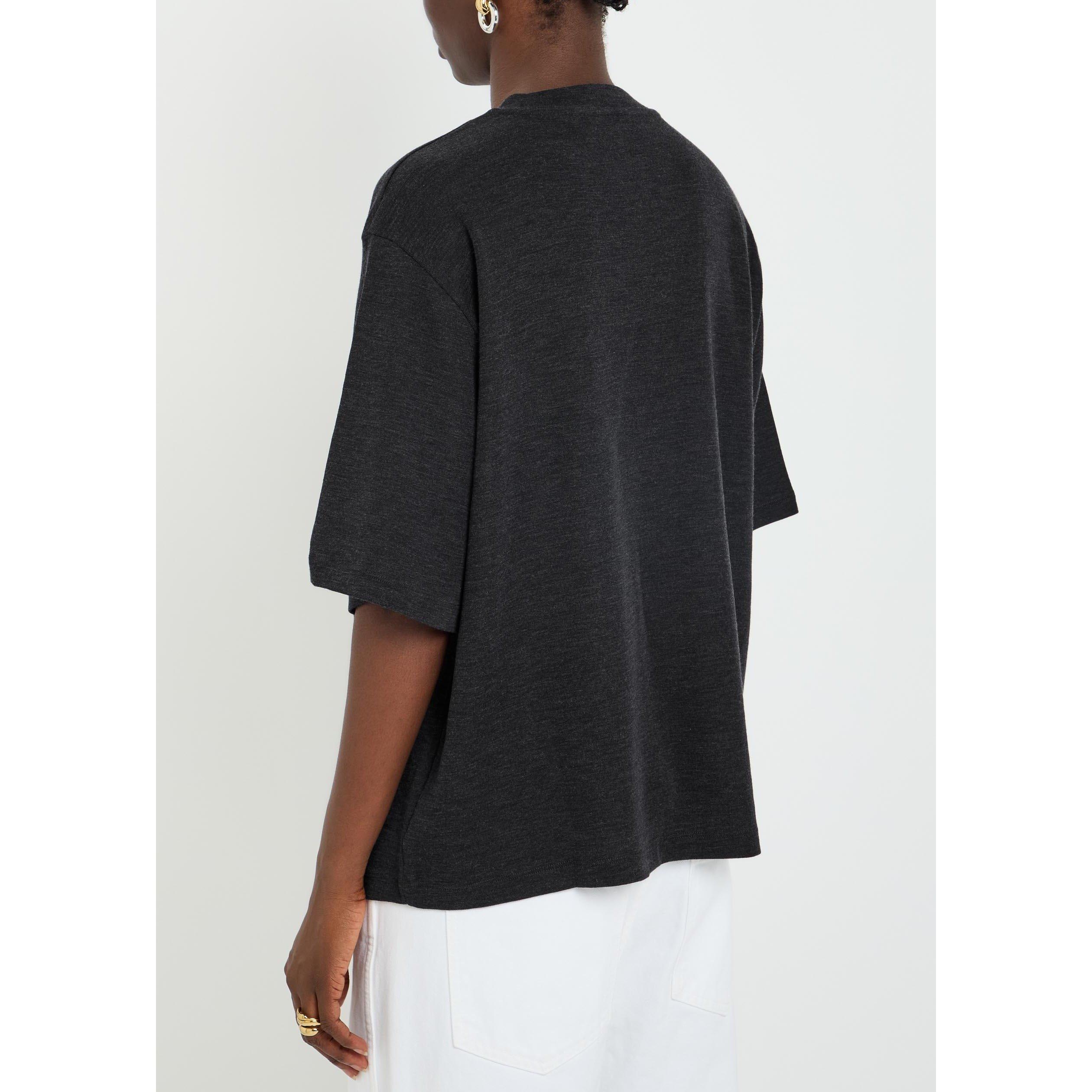 BLACK - Rohe - Women's Oversized Wool Knitted T-Shirt - 3