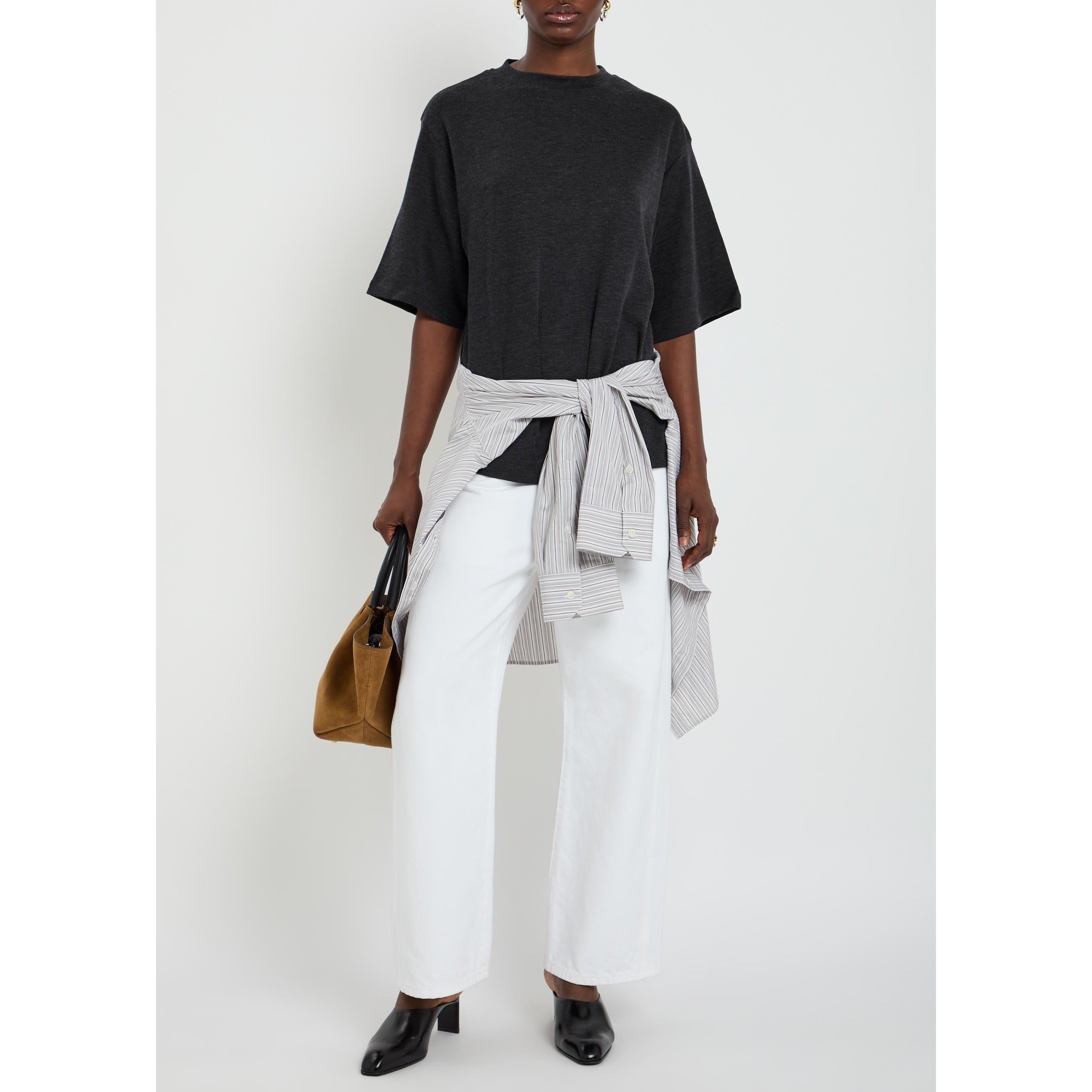 BLACK - Rohe - Women's Oversized Wool Knitted T-Shirt - 5