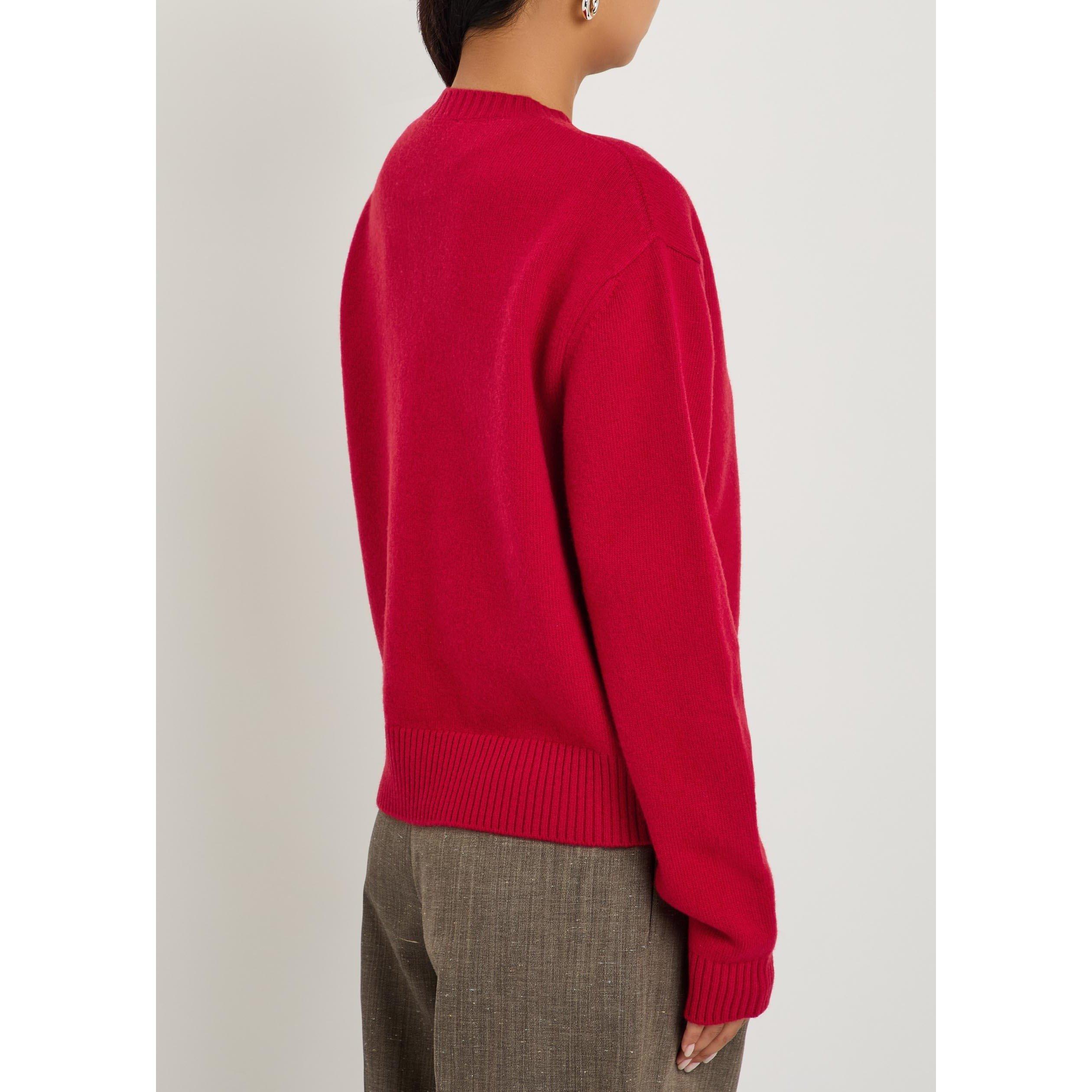 RED - Rohe - Women's Wool Relaxed-Fit Cardigan - 3
