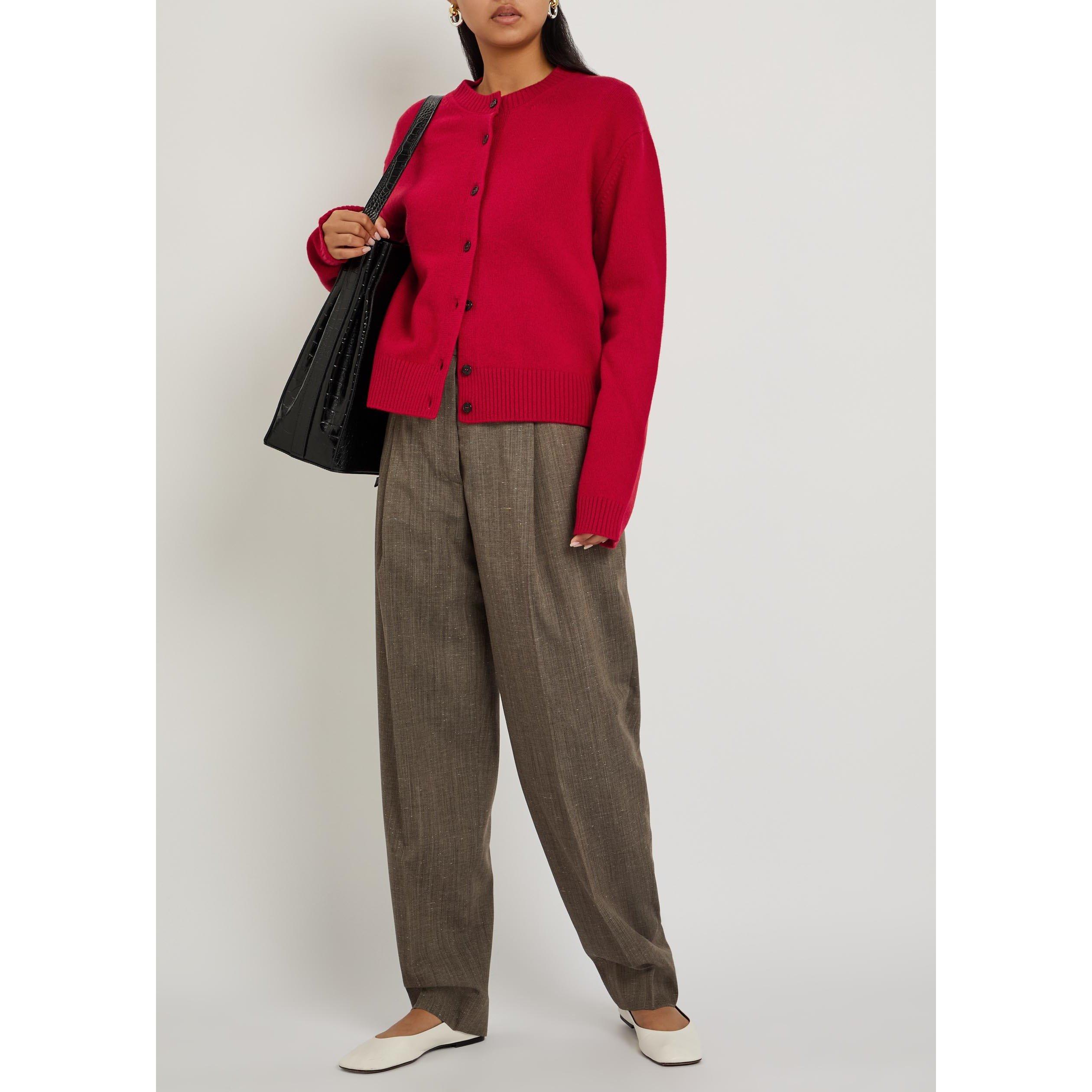 RED - Rohe - Women's Wool Relaxed-Fit Cardigan - 5