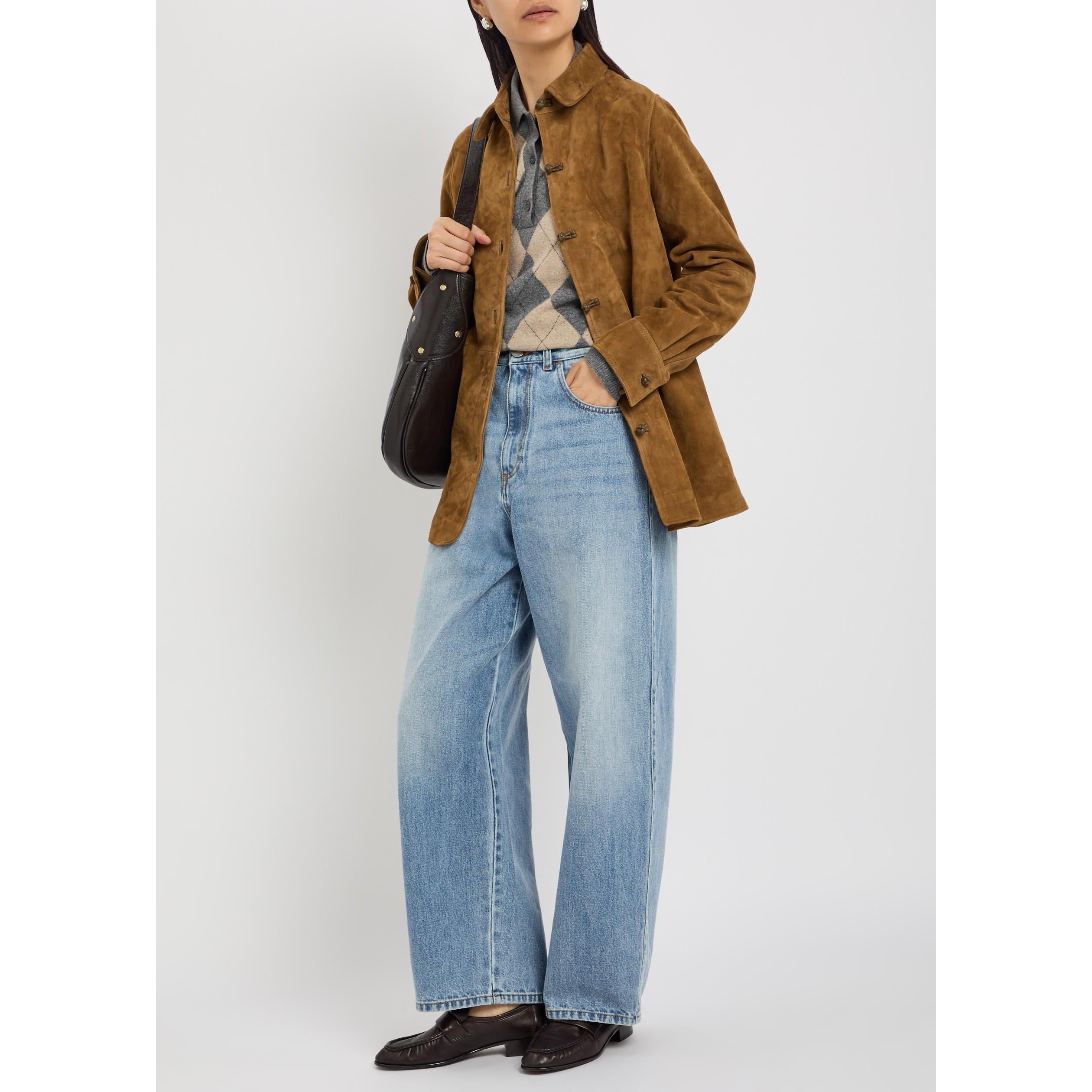 BLUE - Rohe - Women's Berber Cotton Barrel Leg Jeans - 5