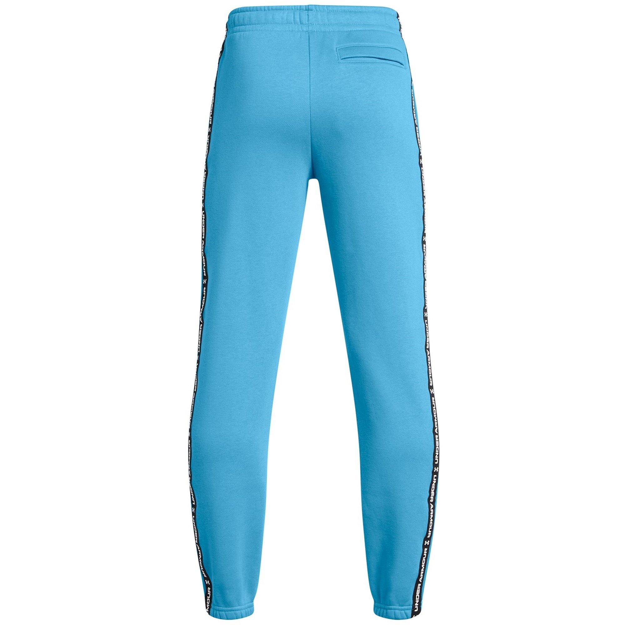 Ether Blu/Blk - Under Armour - Kids' Icon Taping Closed Hem Fleece Joggers - 2