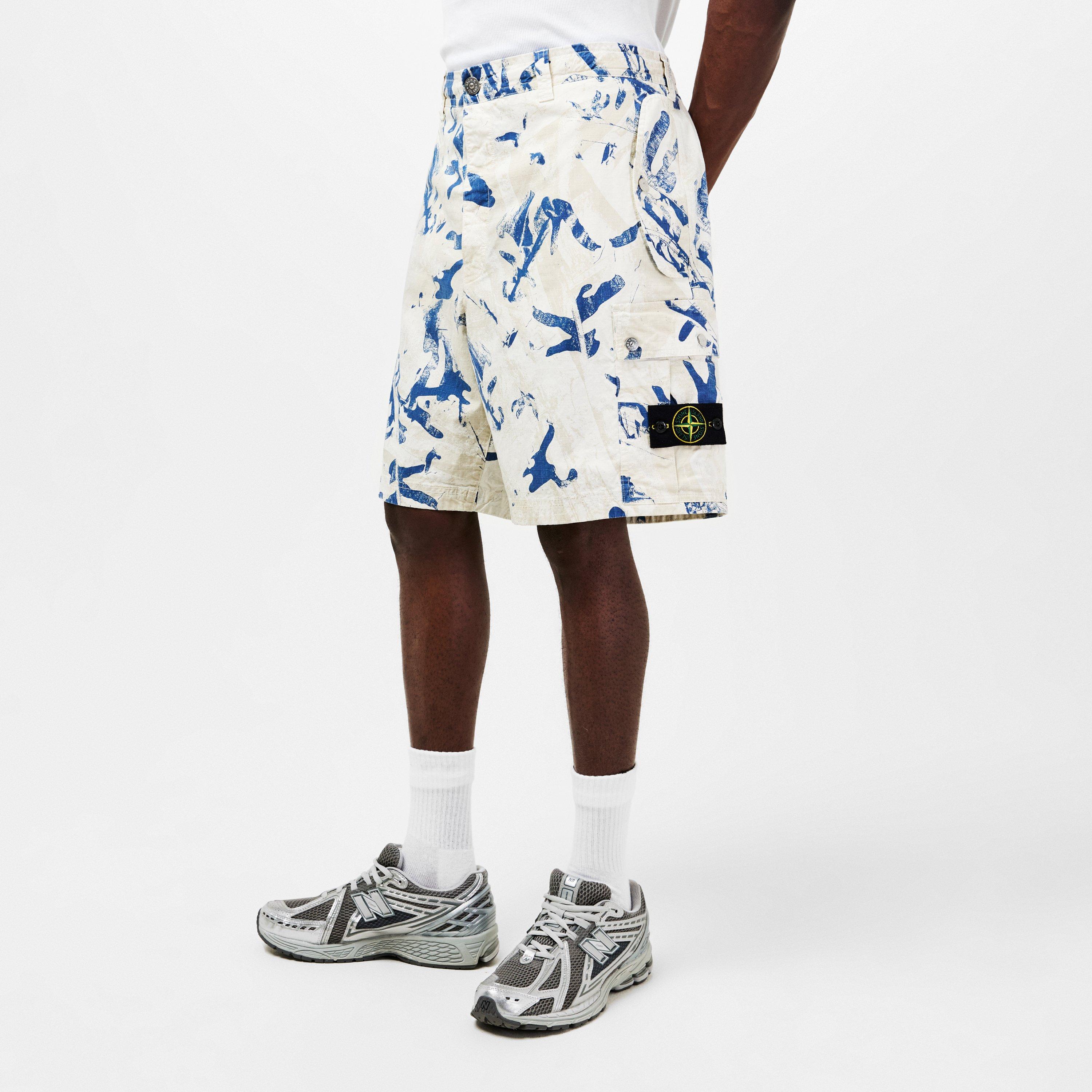 Deserto V009A - Stone Island - Men's Camo Cargo Shorts - 3