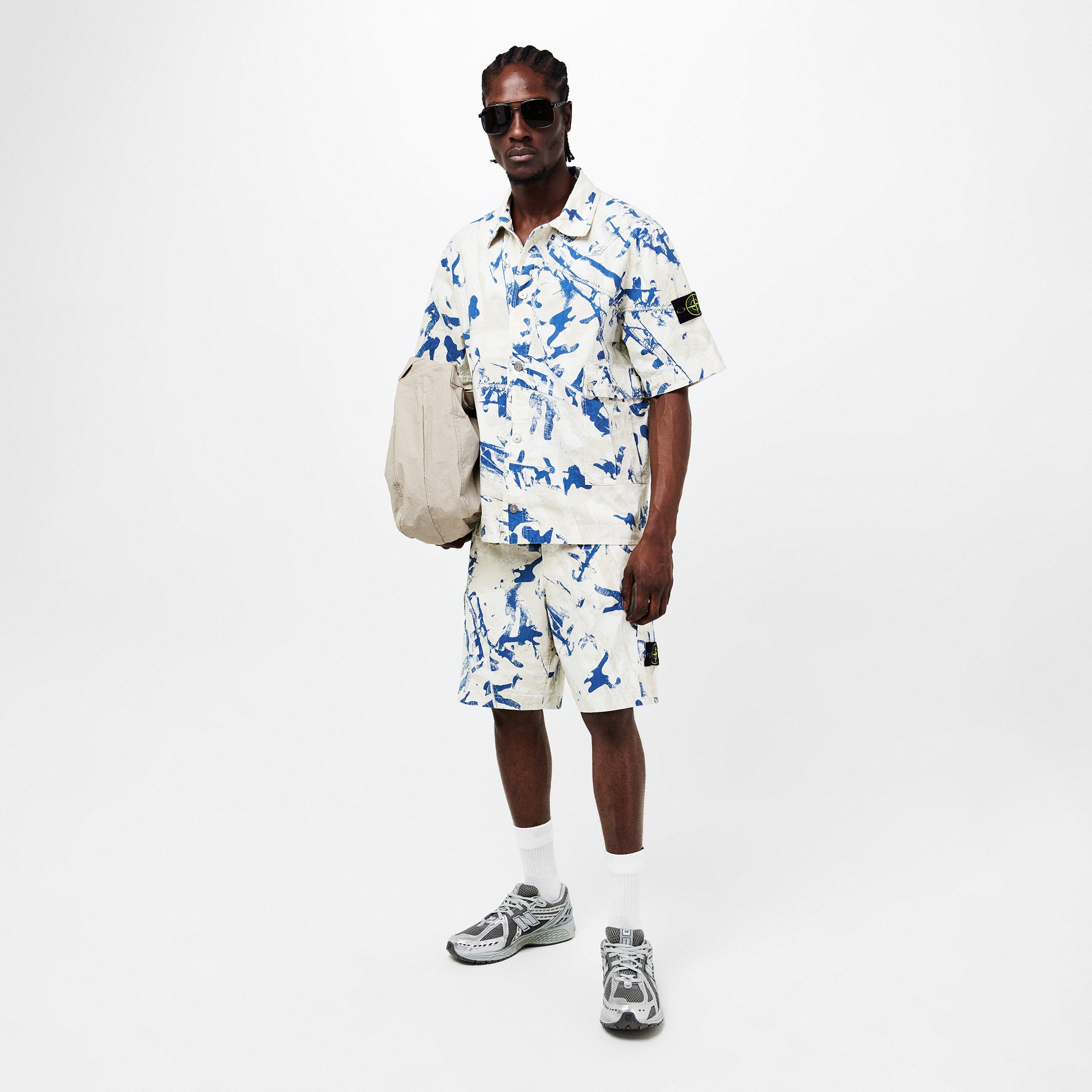 Deserto V009A - Stone Island - Men's Camo Cargo Shorts - 6