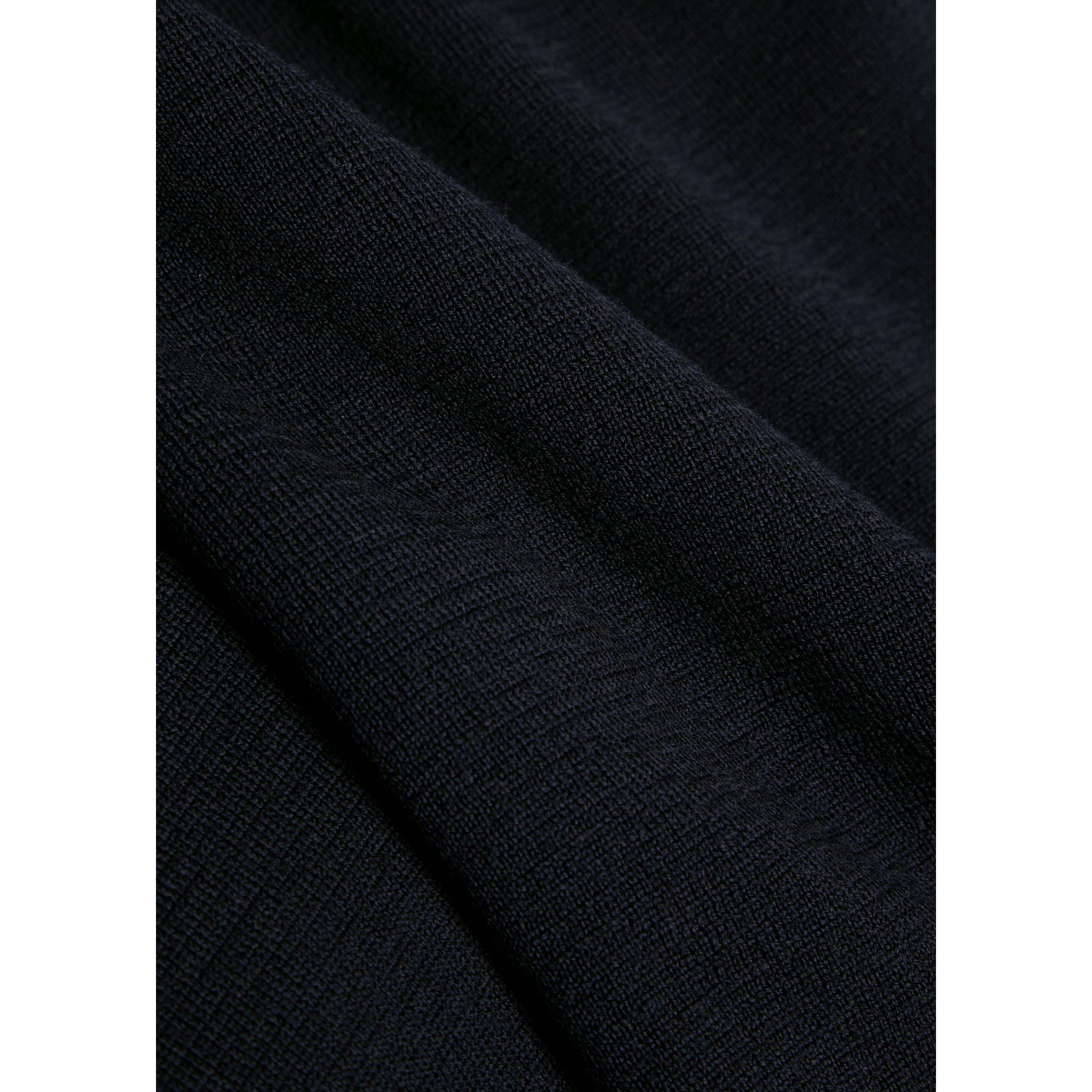 NAVY - Rohe - Women's Merino Wool Long-Sleeve Polo - 4