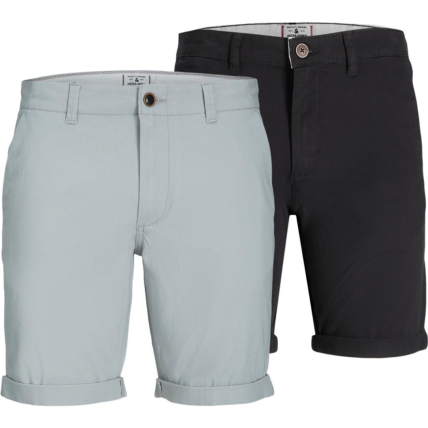 Grau/Schwarz - Jack and Jones - Men's Dave Chino Shorts - 1